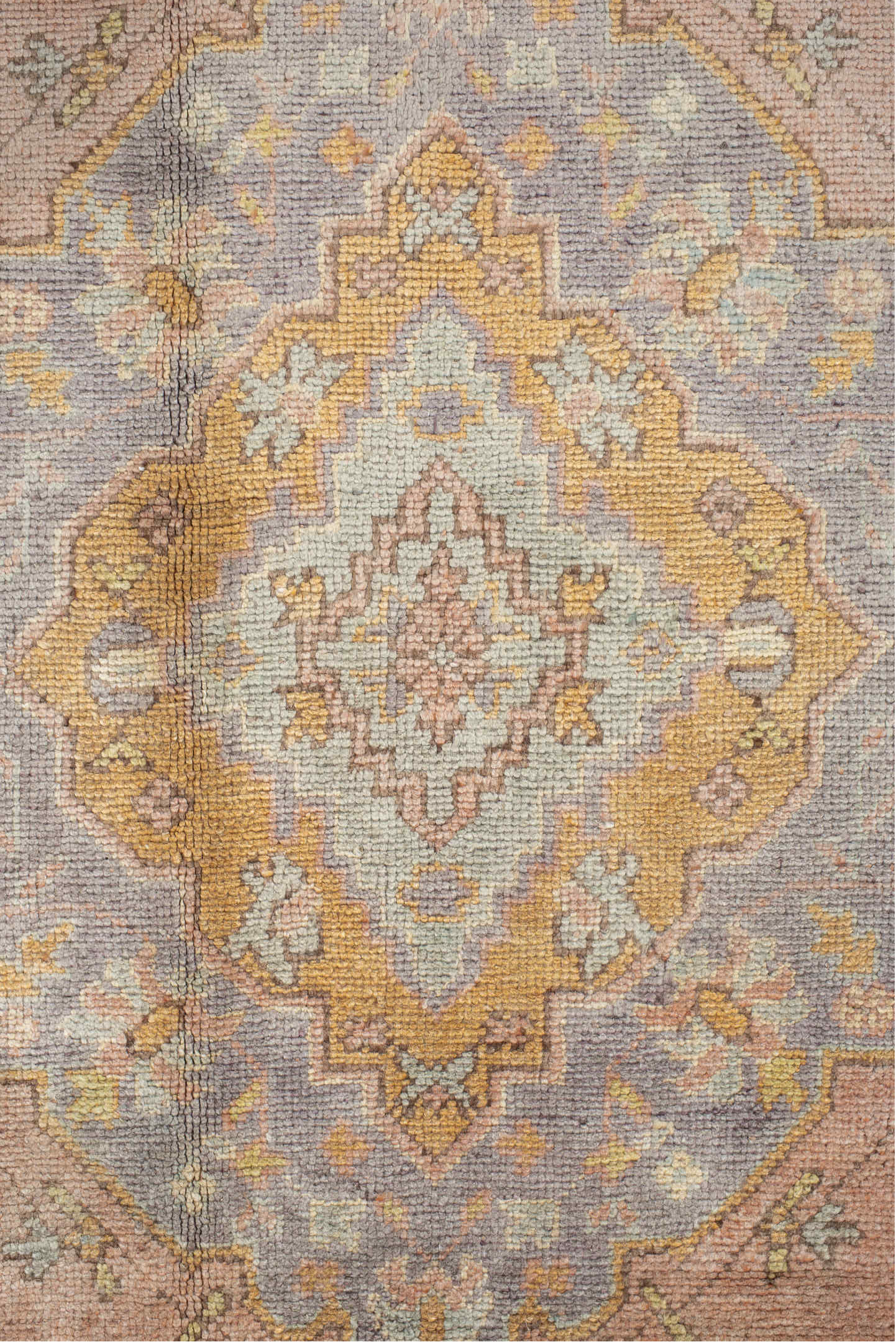 8' x 11' one-of-a-kind handmade vintage Oushak large size rug. Color palette: brown, gray, light gray, off-white, orange