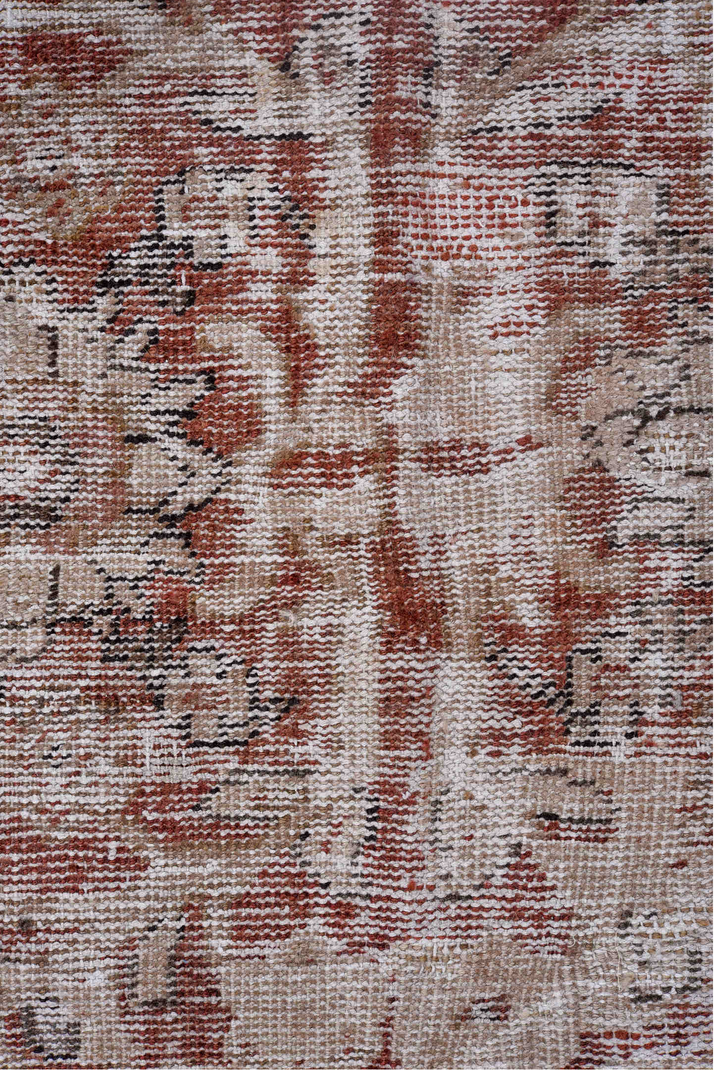 6' x 10' one-of-a-kind handmade vintage Mahal large size rug. Color palette: black, brown, gray, lavender blush, light gray