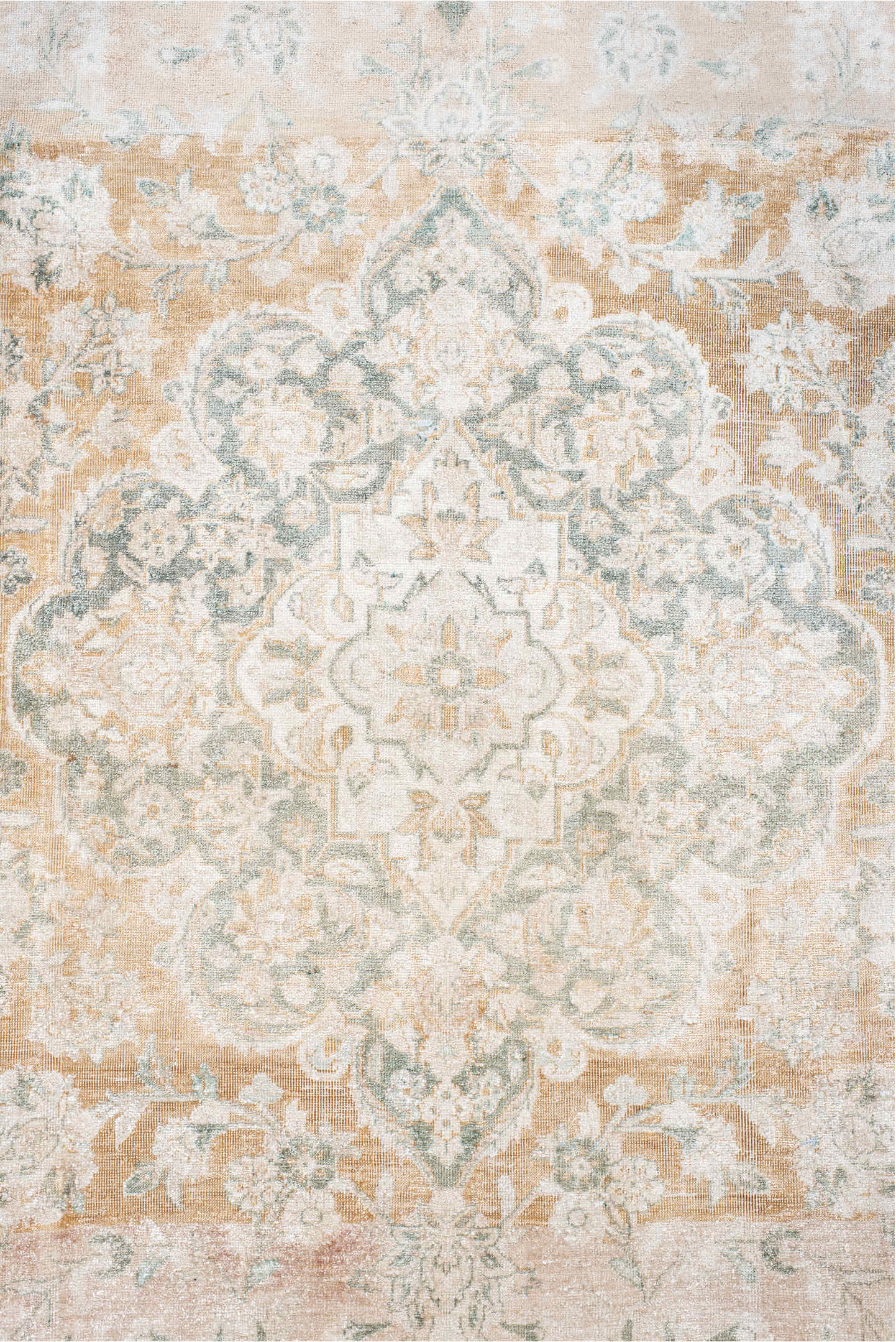 6' x 10' one-of-a-kind handmade vintage Kashan large size rug. Color palette: pink, off-white, gray, brown, light gray