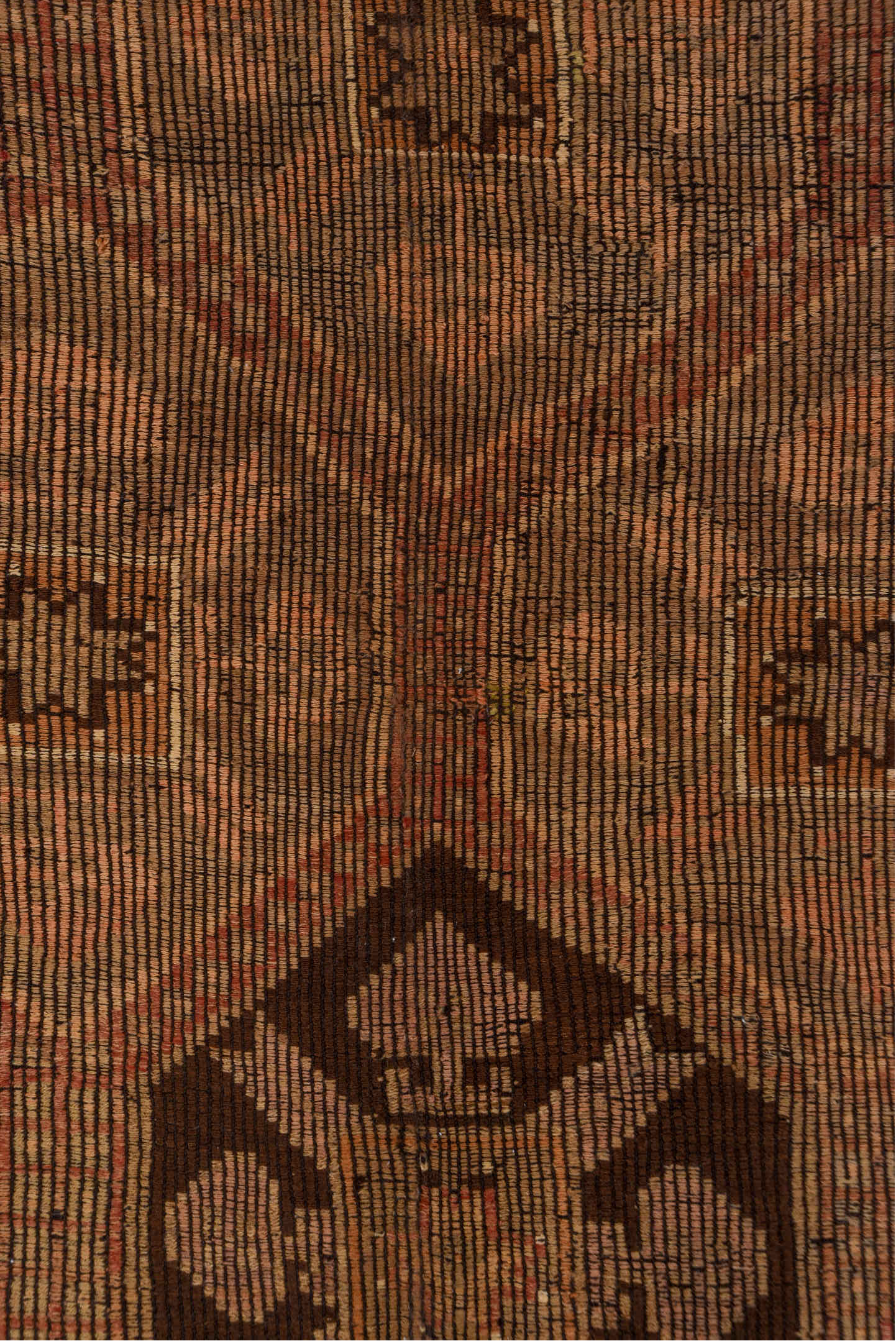 6' x 9' one-of-a-kind handmade vintage Jijim medium size rug. Color palette: pink, brown, gray