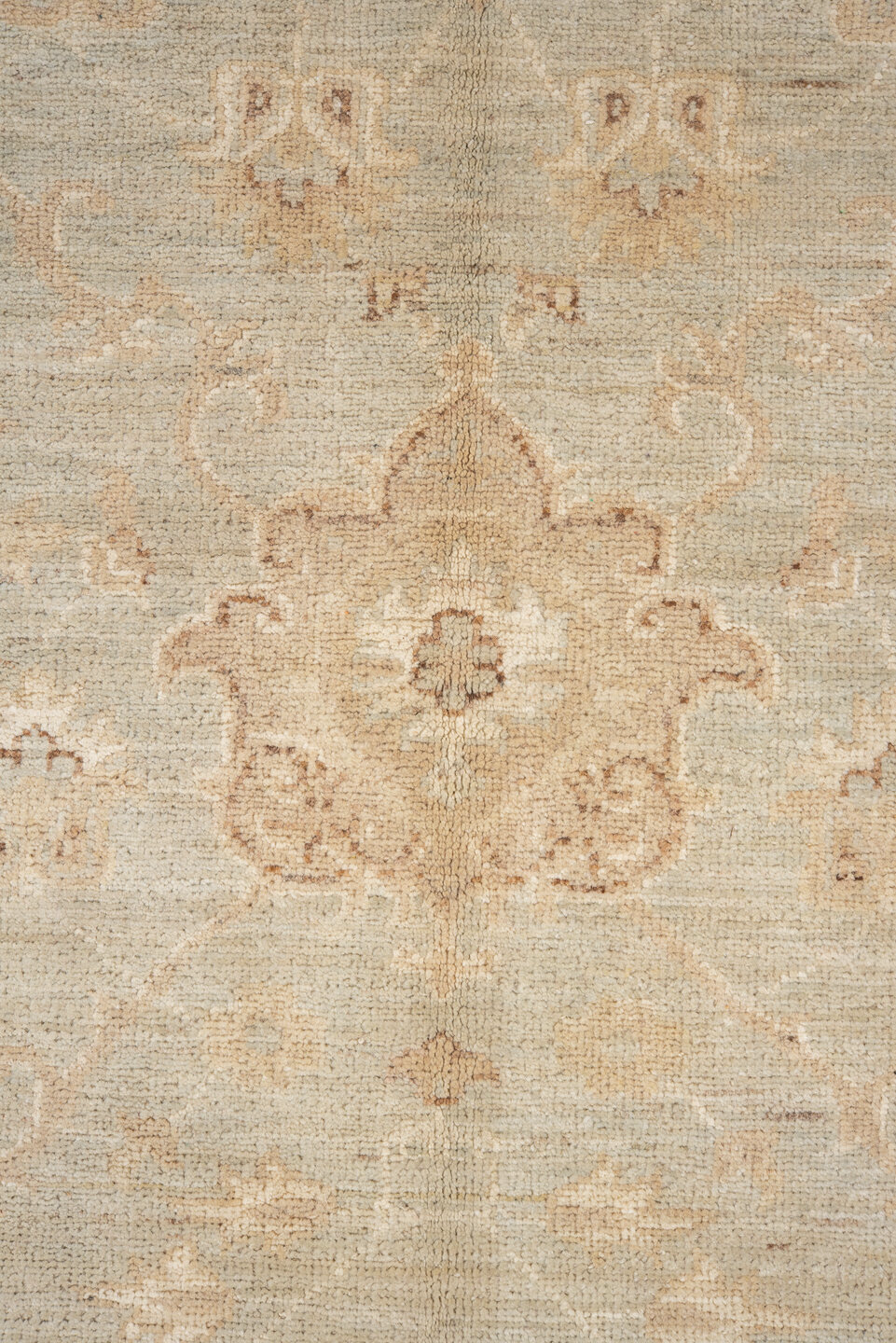 7' x 7' one-of-a-kind handmade vintage Sivas rug. Color palette: antiquewhite, brown, gray, light gray, linen, off-white