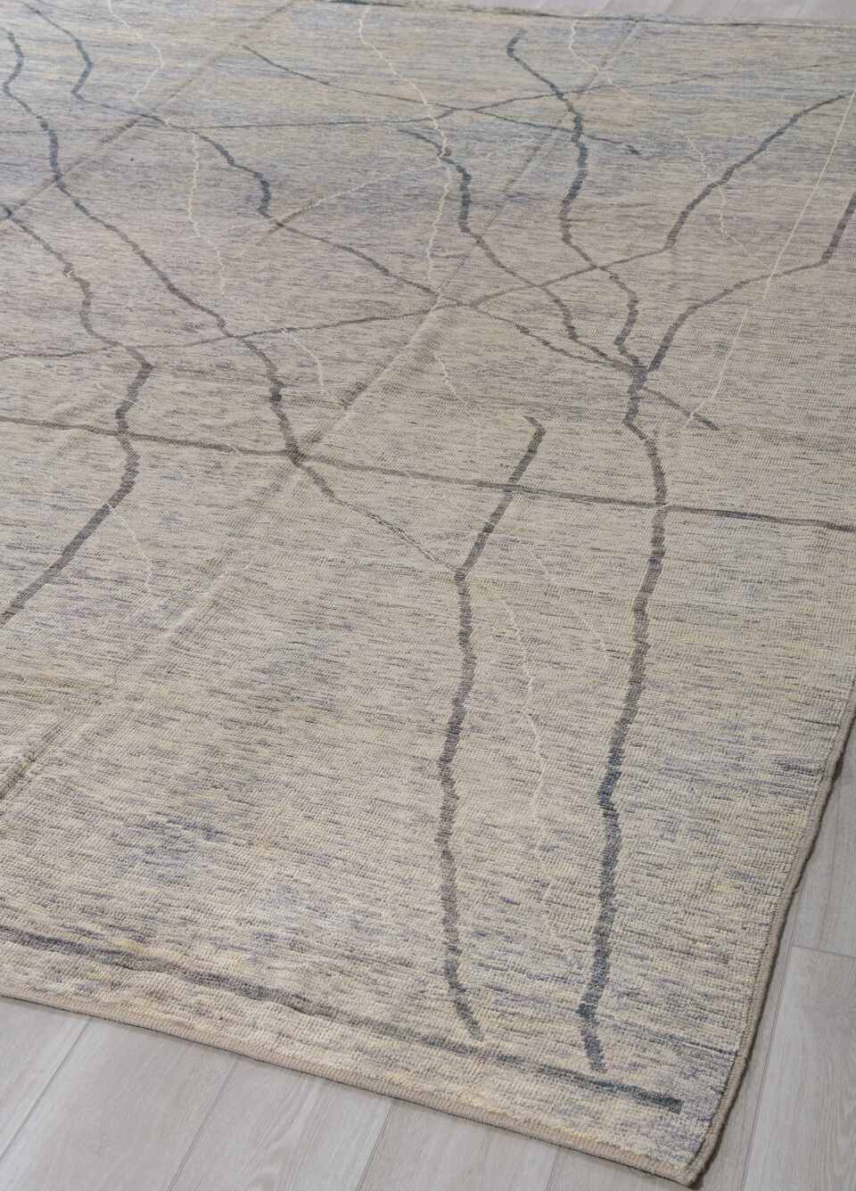 10' x 13' one-of-a-kind handmade vintage Tulu large size rug. Color palette: dark gray, dim gray, gray, light gray