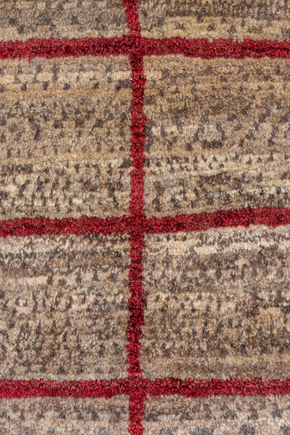 3' x 5' one-of-a-kind handmade vintage Gabbe small size rug. Color palette: brown, pink, red, tan