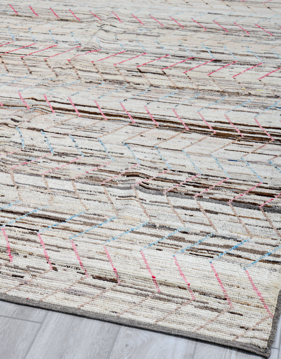 6' x 9' one-of-a-kind handmade vintage Tulu medium size rug. Color palette: black, dark gray, gainsboro, gray, light blue