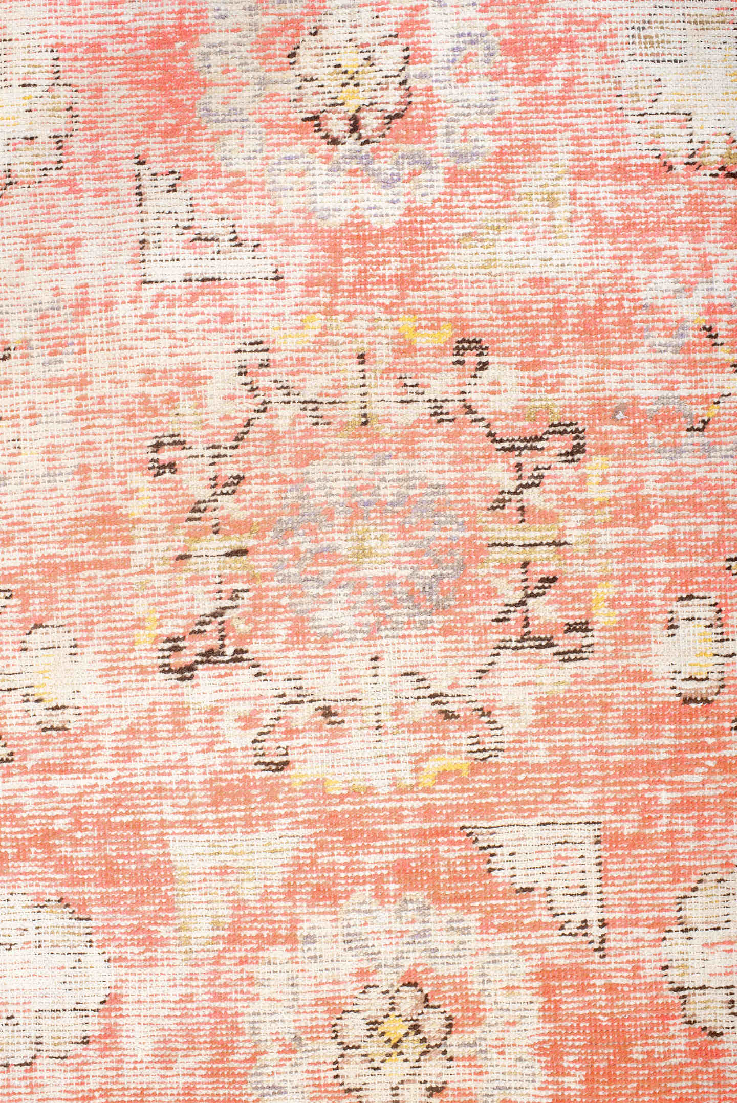 3' x 7' one-of-a-kind handmade vintage Khotan rug. Color palette: antiquewhite, brown, dark salmon, gray, light gray