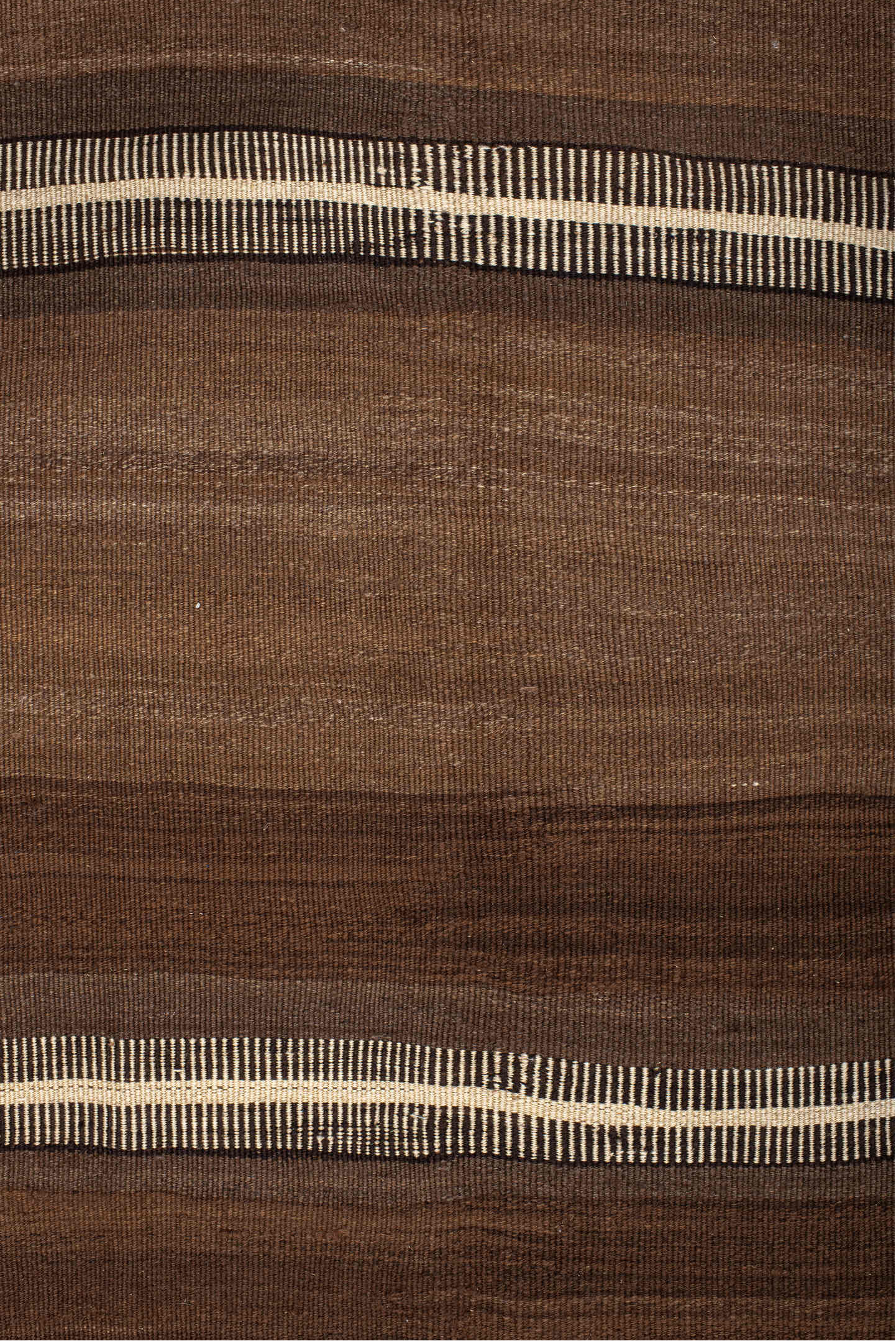 9' x 11' one-of-a-kind handmade vintage Kilim large size rug. Color palette: brown, gray, light gray, off-white, pink