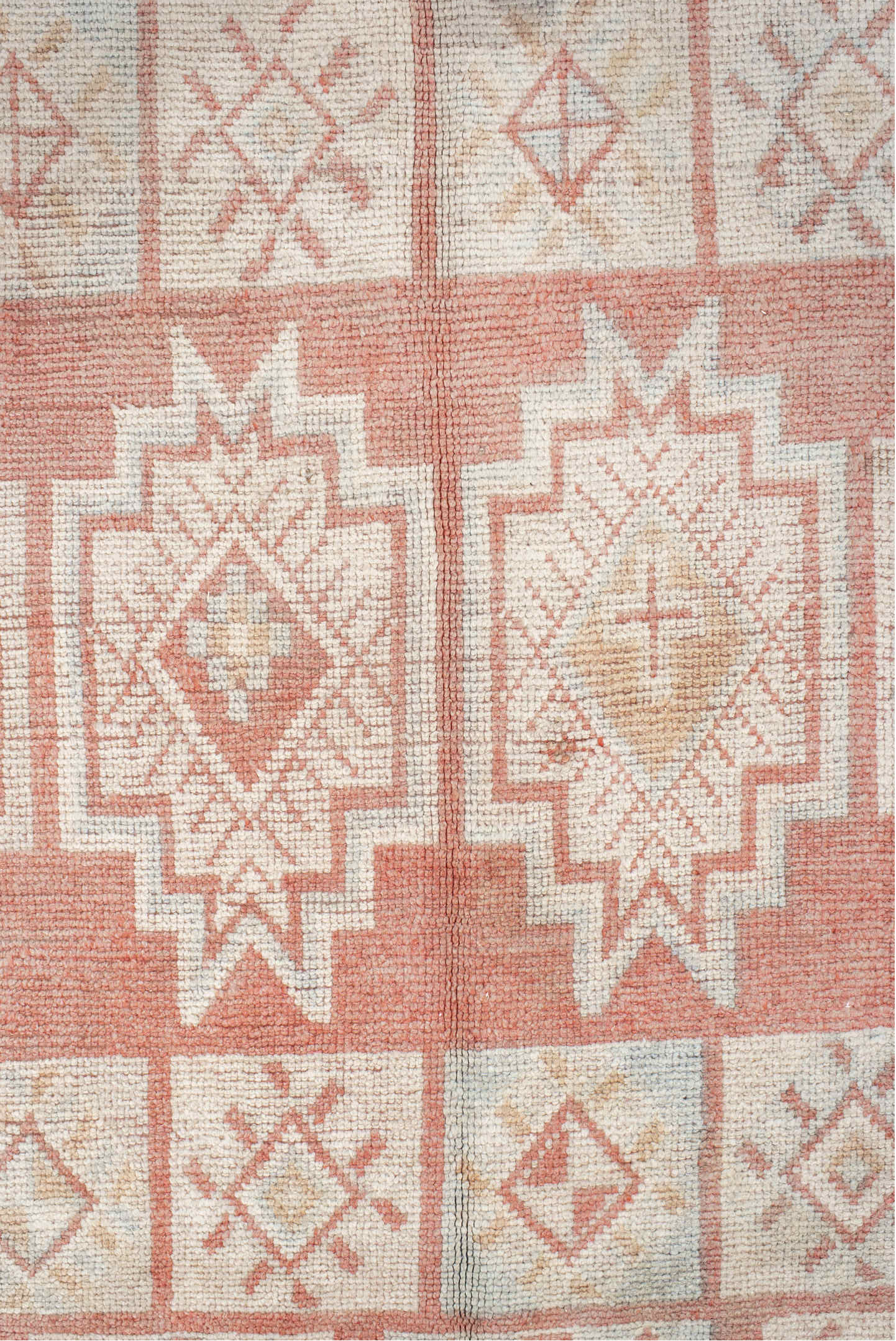 4' x 11' one-of-a-kind handmade vintage Moroccan runner rug. Color palette: antiquewhite, brown, gainsboro, gray, light gray