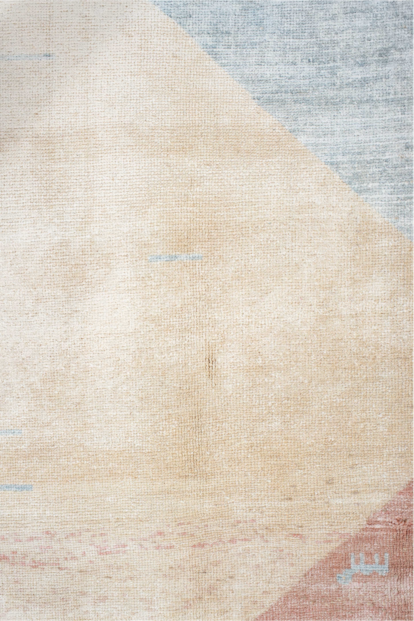 6' x 9' one-of-a-kind handmade vintage Gabbe medium size rug. Color palette: antiquewhite, dark gray, gainsboro, gray