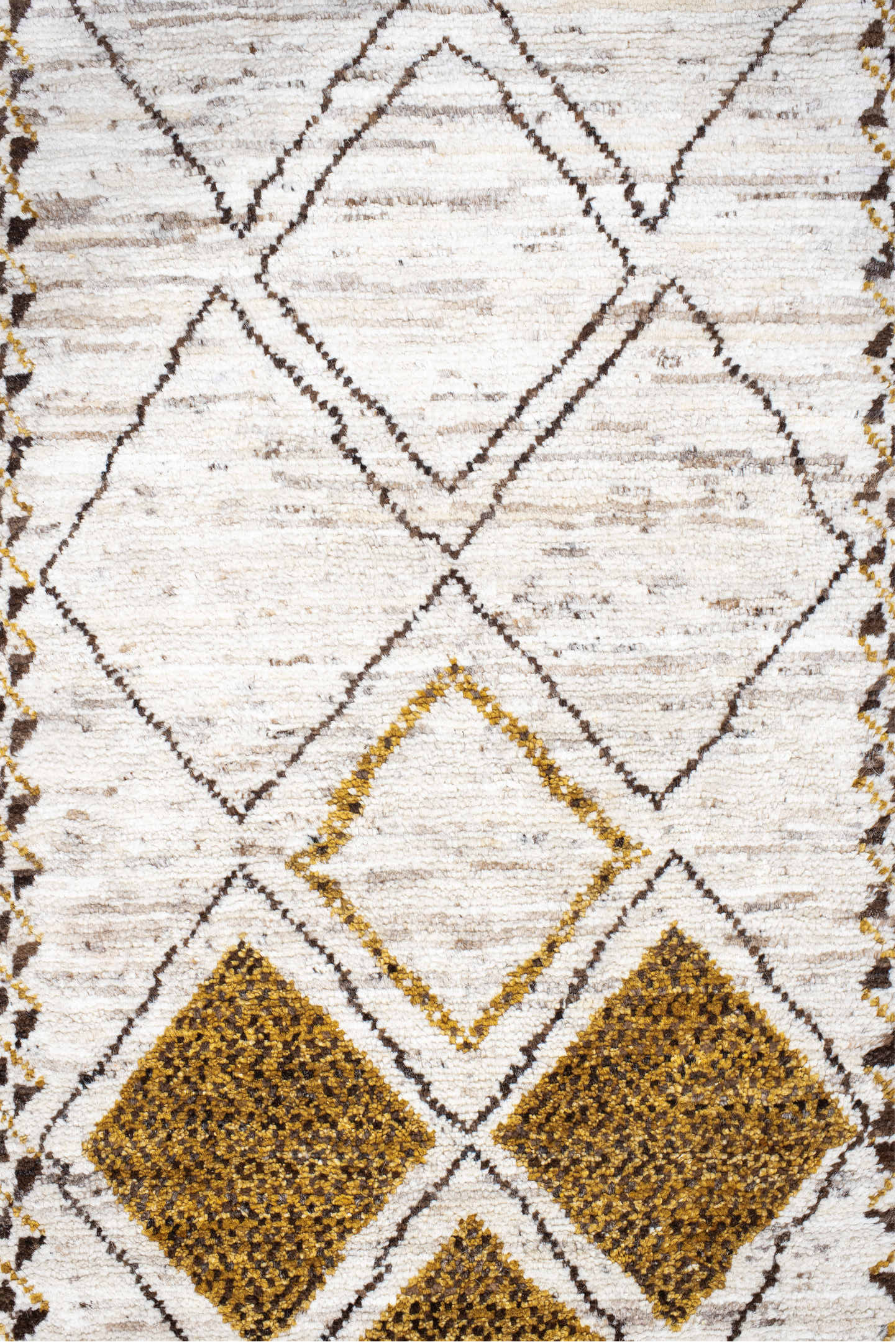 2' x 9' one-of-a-kind handmade vintage Moroccan runner rug. Color palette: black, brown, gainsboro, gray, light gray