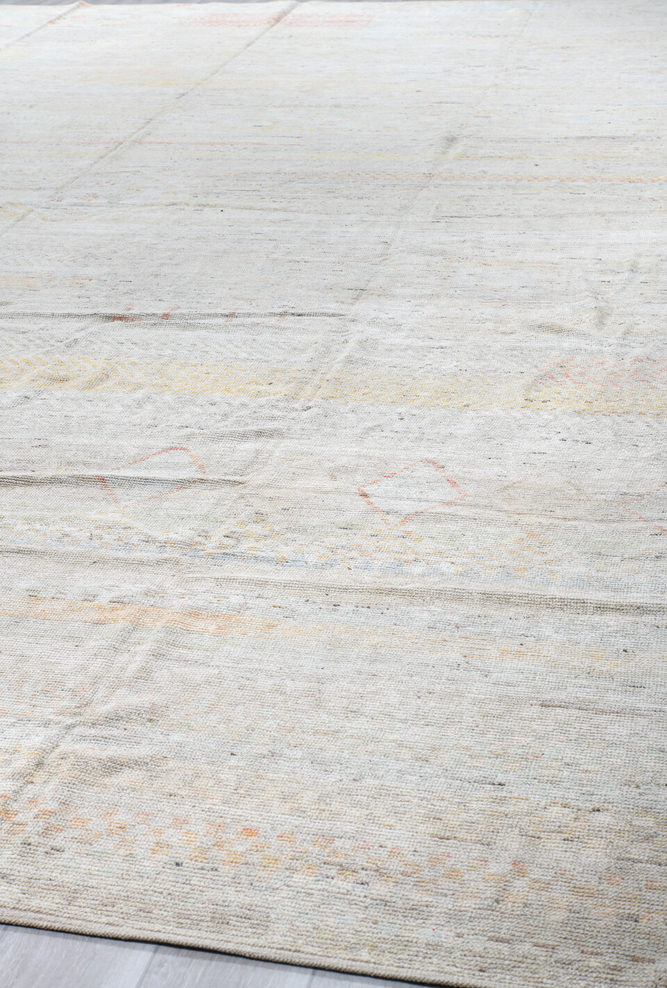 13' x 19' one-of-a-kind handmade vintage Tulu oversize rug. Color palette: black, brown, charcoal, dark gray, dim gray