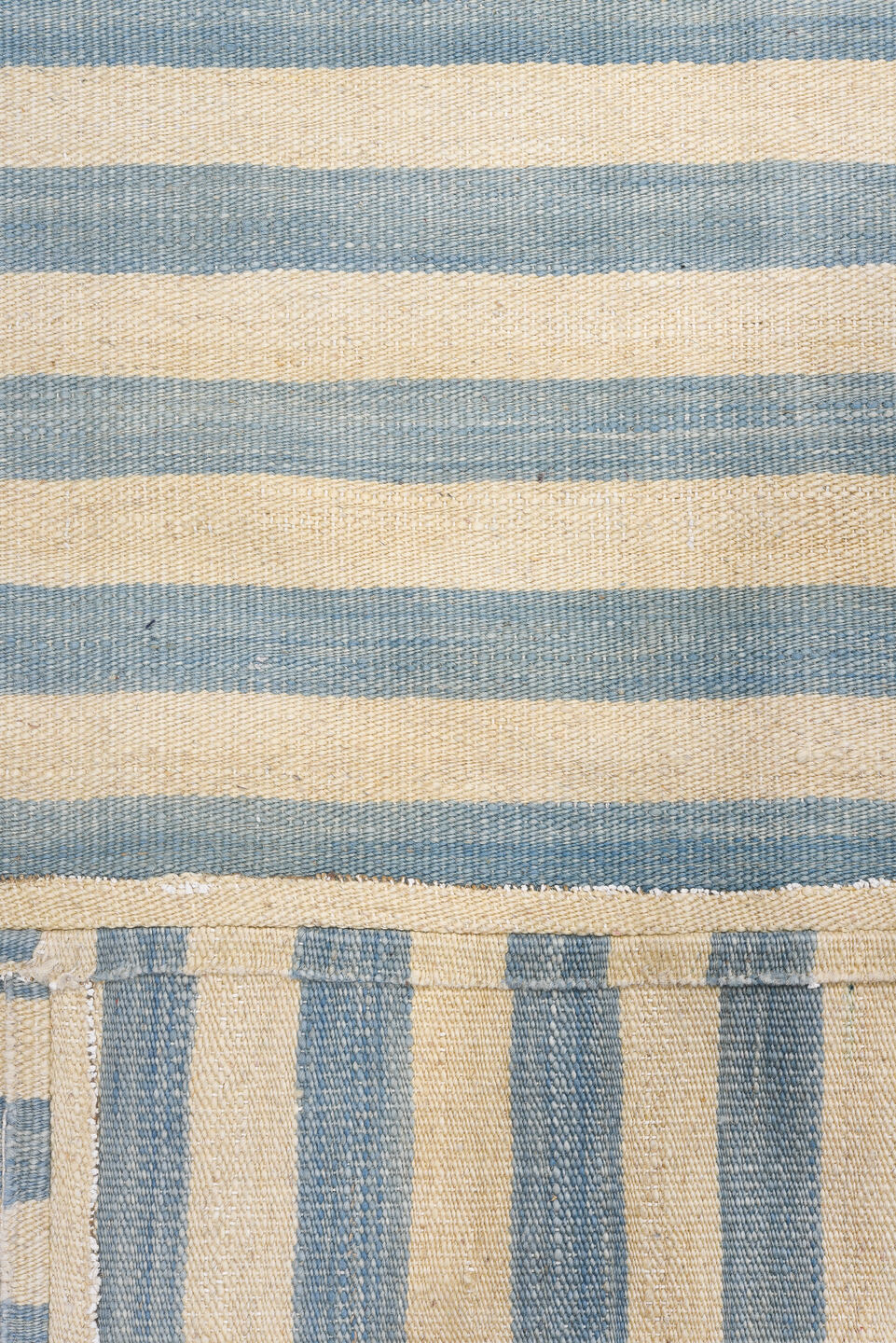 5' x 8' one-of-a-kind handmade vintage Kilim medium size rug. Color palette: black, blue, brown, dim gray, gray, light blue