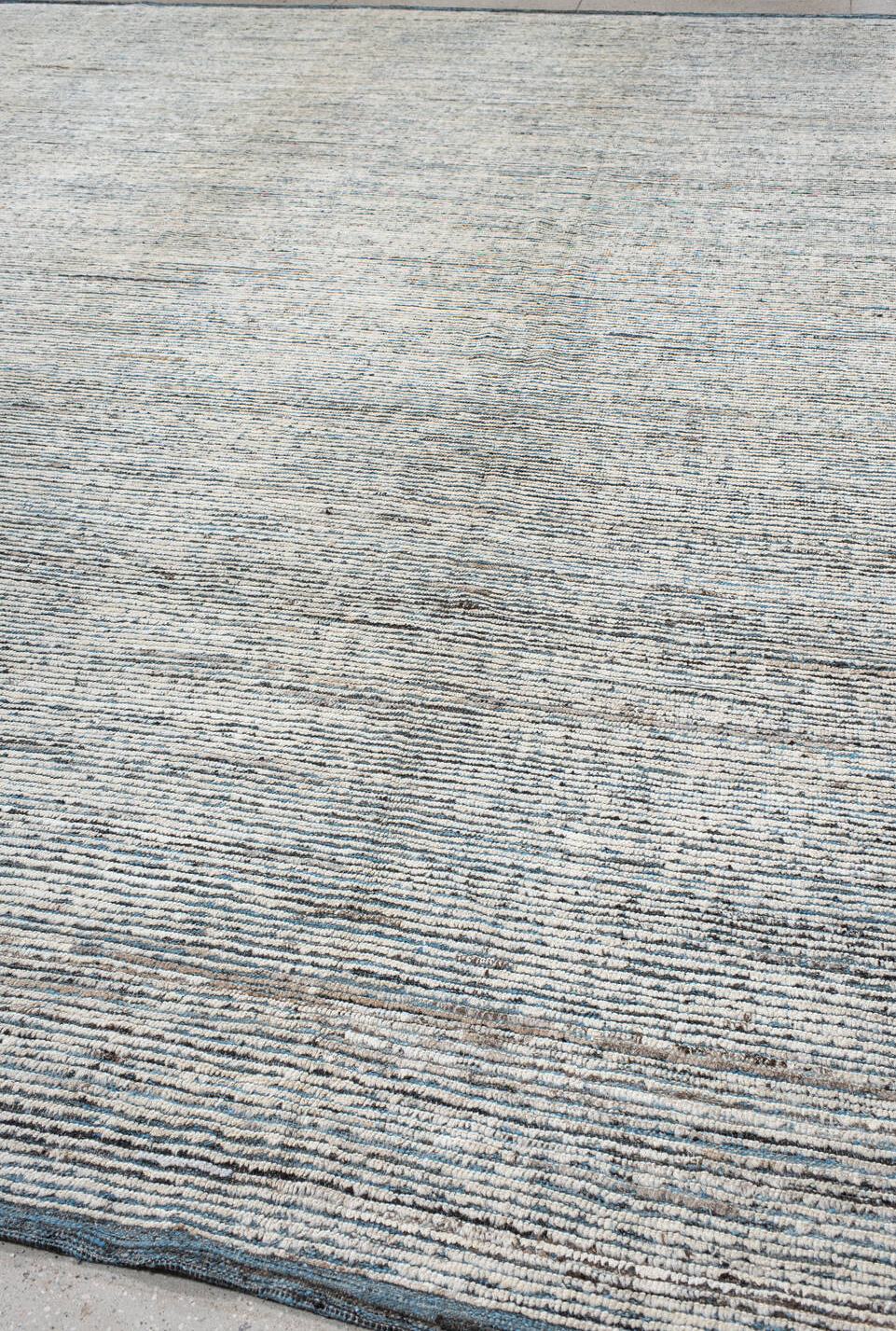 12' x 14' one-of-a-kind handmade vintage Tulu oversize rug. Color palette: gray, off-white, light gray, gainsboro, dim gray