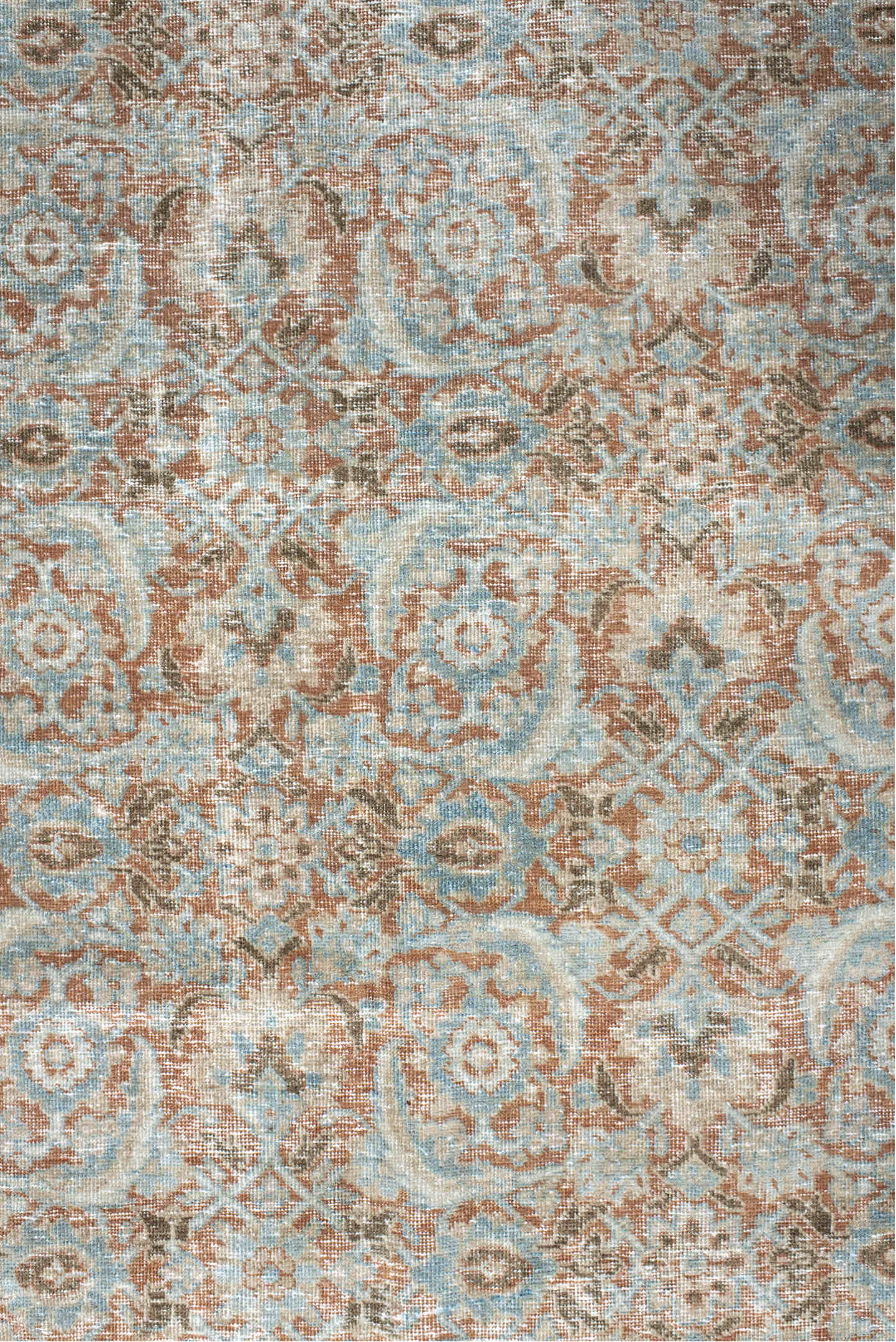 4' x 6' one-of-a-kind handmade vintage Tabriz small size rug. Color palette: brown, gainsboro, gray, light gray, off-white