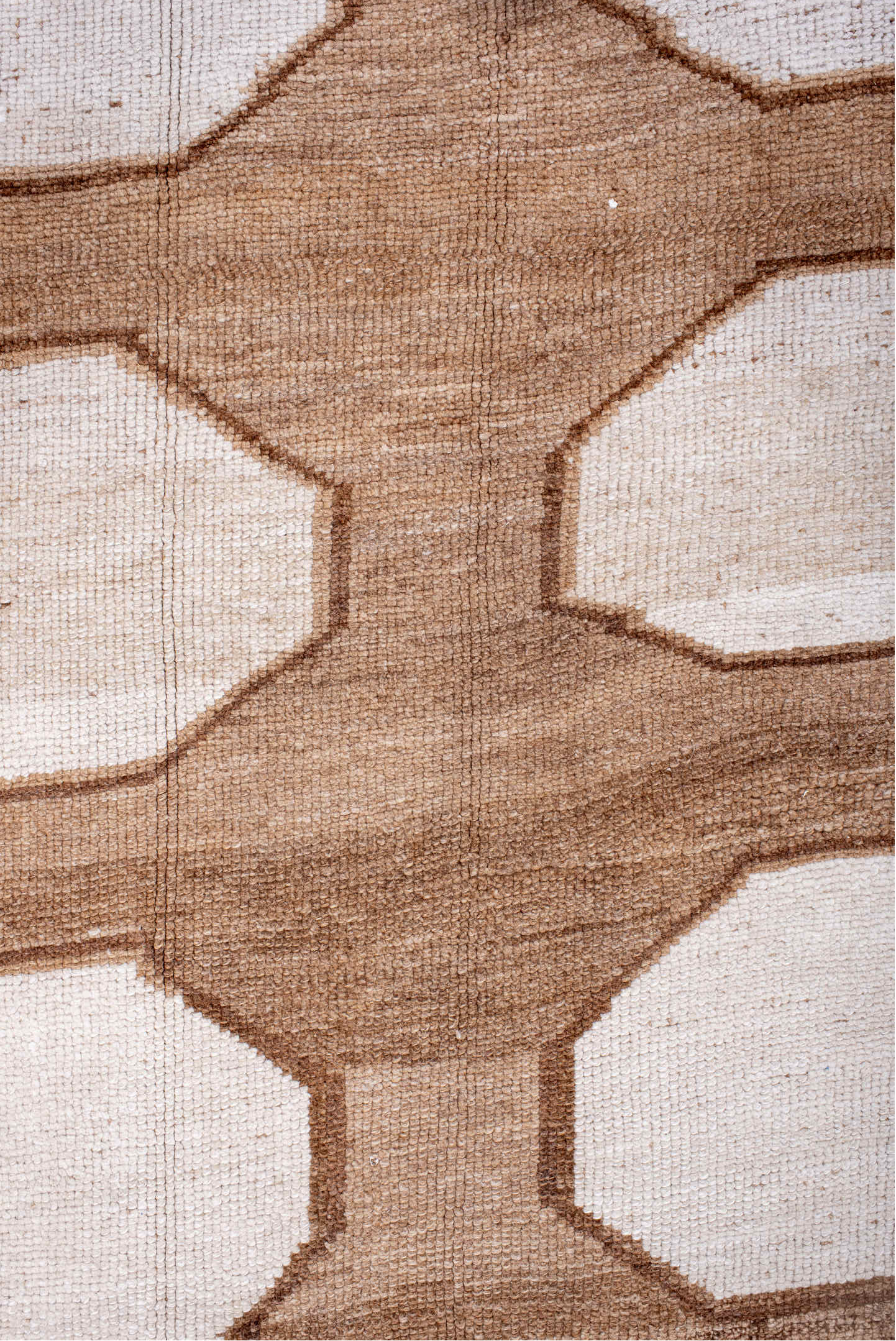 5' x 11' one-of-a-kind handmade vintage Kars rug. Color palette: brown, gainsboro, gray, light gray, linen, misty rose