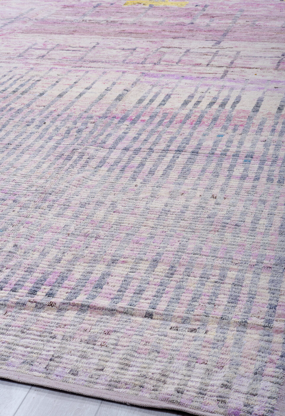 10' x 13' one-of-a-kind handmade vintage Tulu large size rug. Color palette: black, blue, brown, gainsboro, gray, light blue