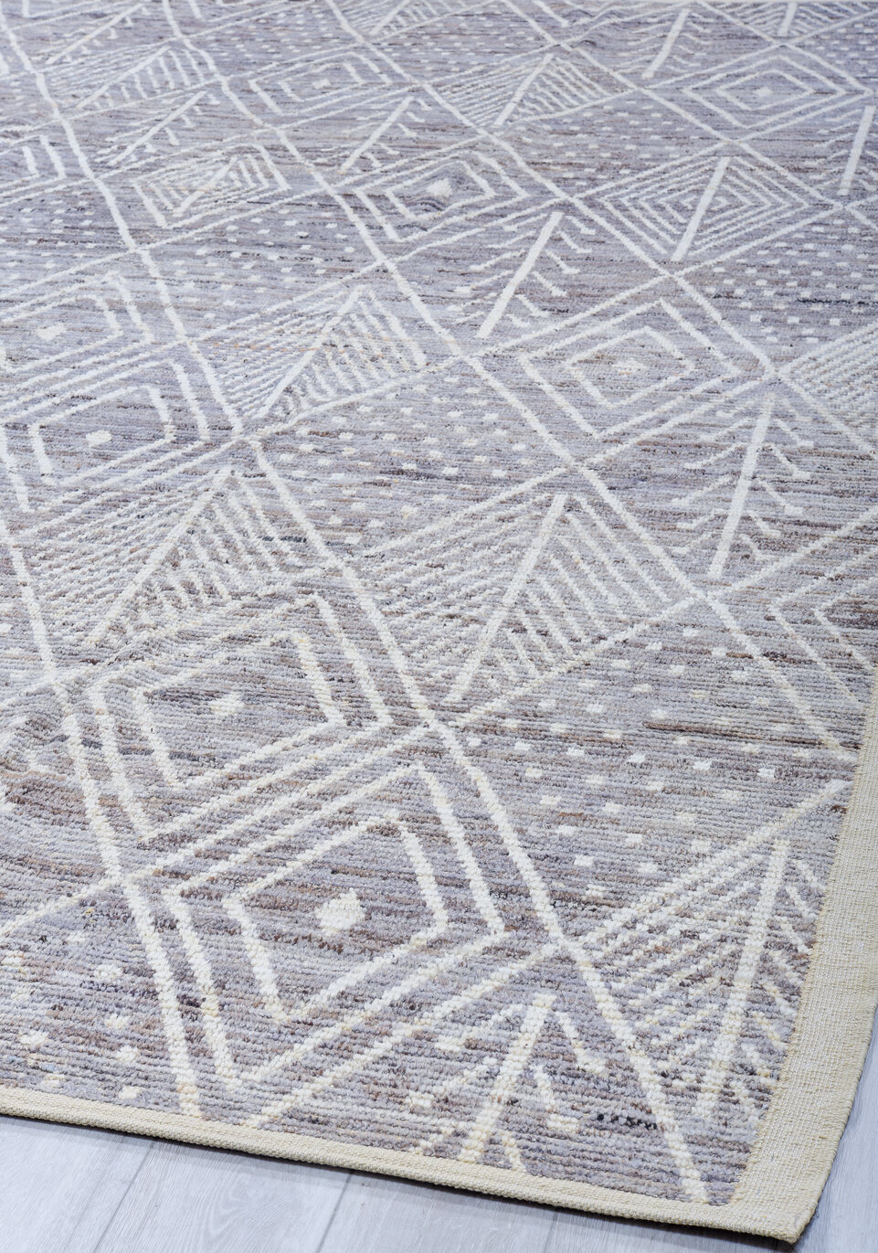 10' x 13' one-of-a-kind handmade vintage Tulu large size rug. Color palette: black, blue, dark gray, dim gray, gainsboro