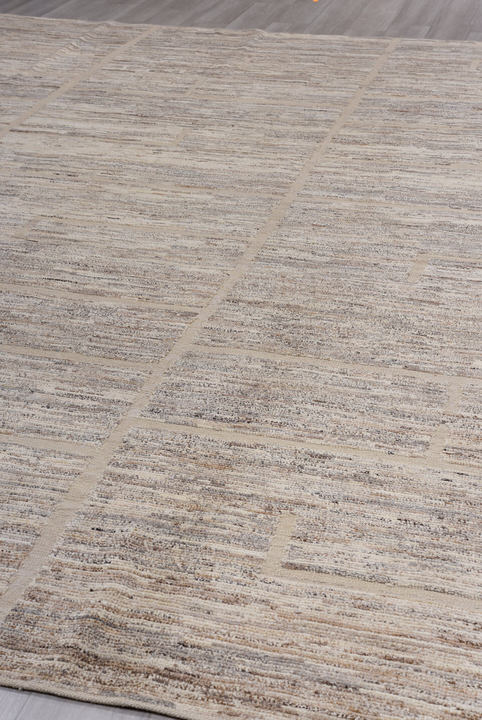 10' x 13' one-of-a-kind handmade vintage Tulu large size rug. Color palette: dark gray, dim gray, gainsboro, gray