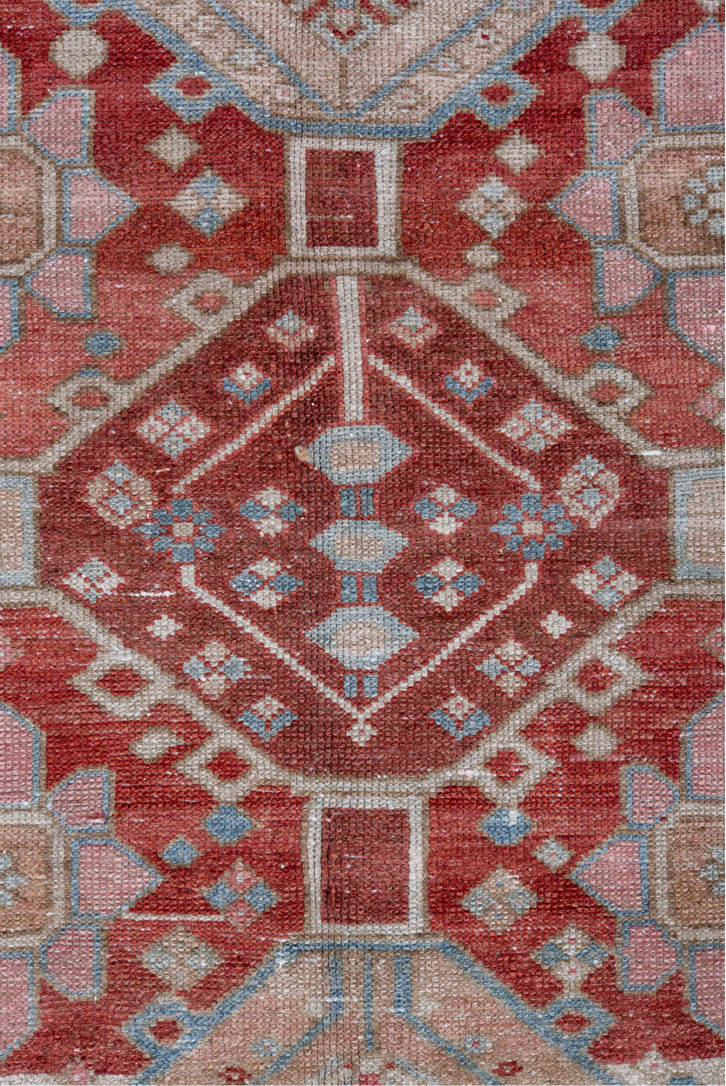 5' x 7' one-of-a-kind handmade vintage Baktiary rug. Color palette: blue, brown, dark gray, dim gray, gainsboro, gray