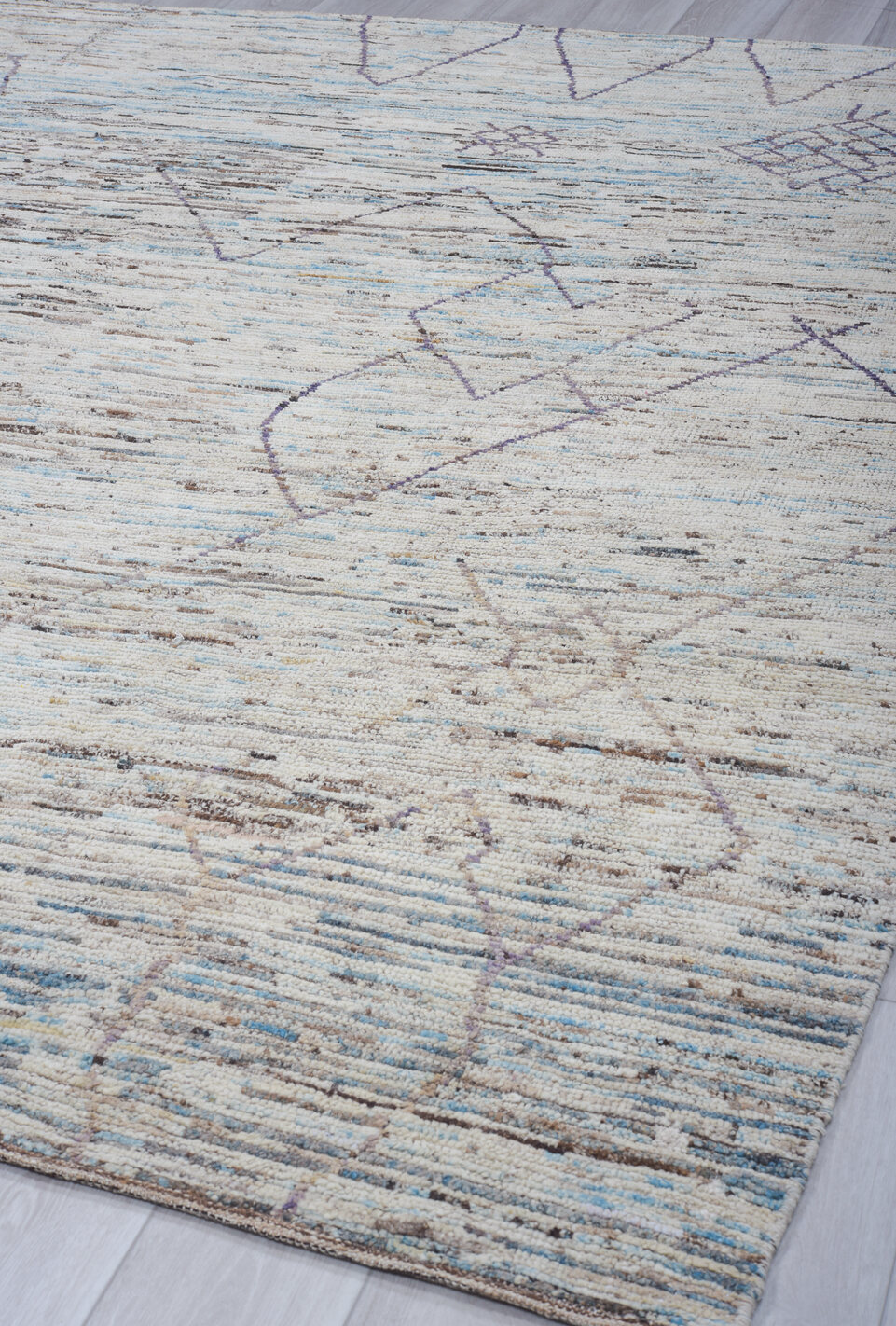 10' x 13' one-of-a-kind handmade vintage Tulu large size rug. Color palette: black, charcoal, dark gray, gainsboro, gray