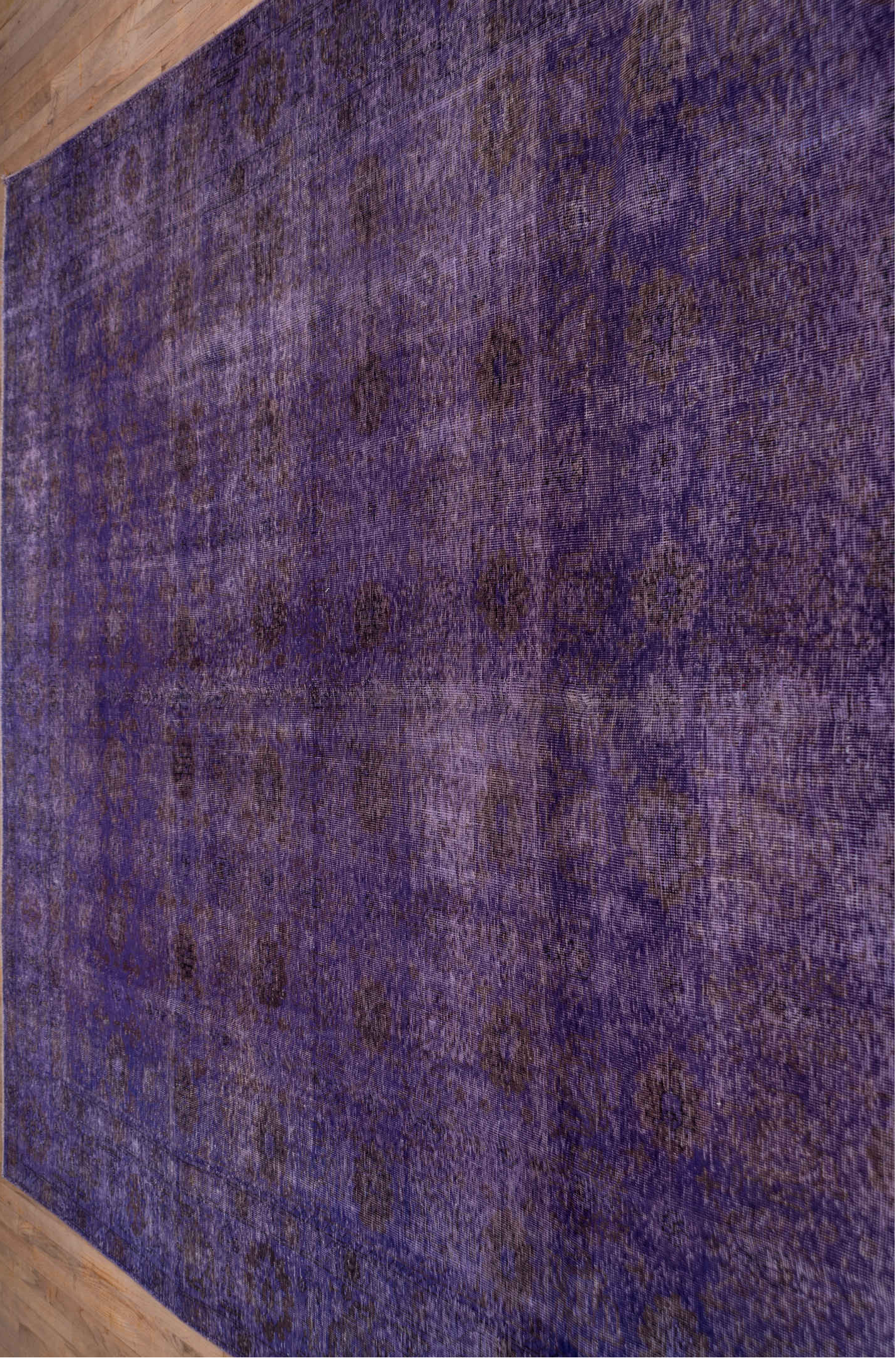 9' x 12' one-of-a-kind handmade vintage Overdyed large size rug. Color palette: gray, off-white, snow, white, whitesmoke