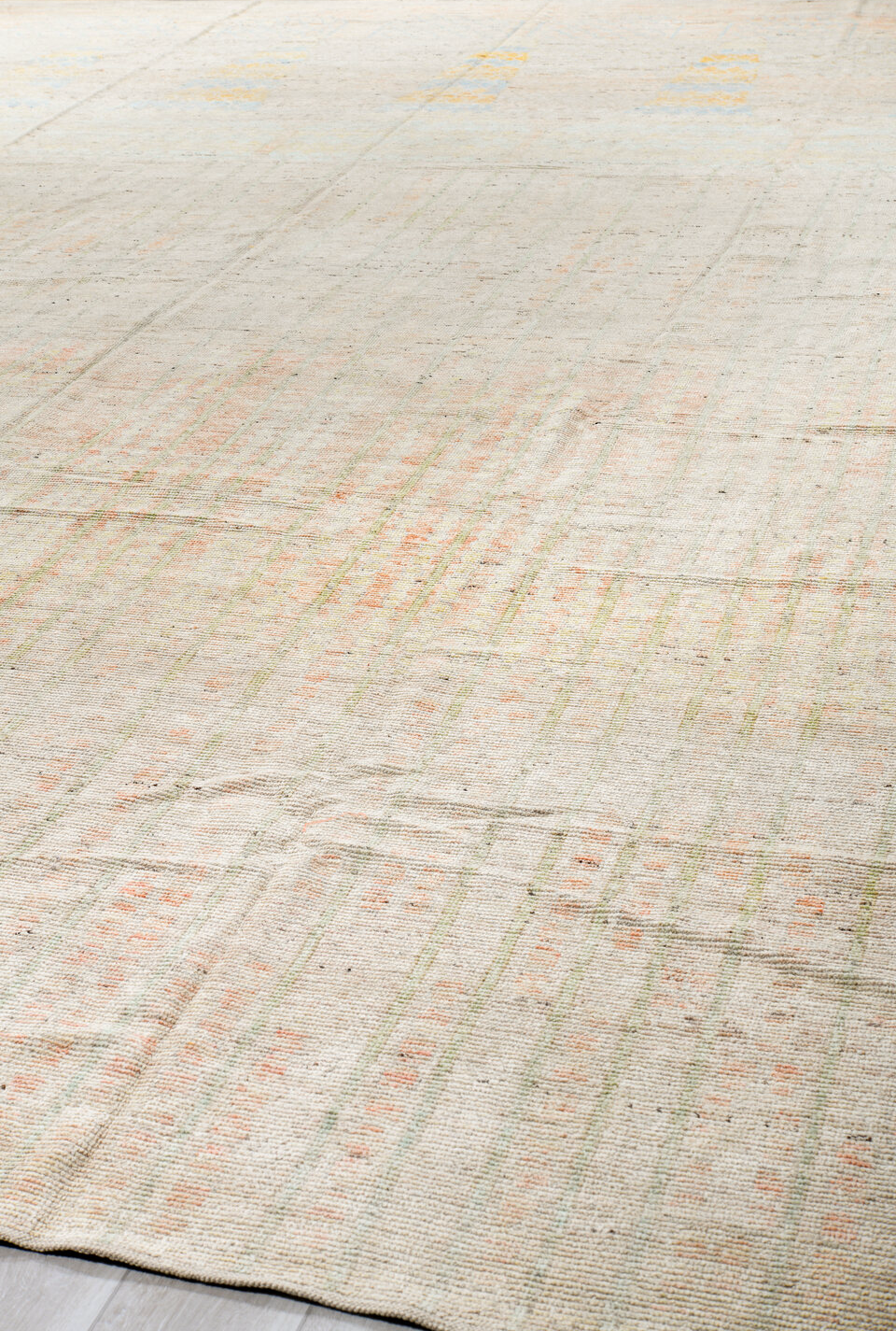 13' x 19' one-of-a-kind handmade vintage Tulu oversize rug. Color palette: antiquewhite, beige, black, blue, brown