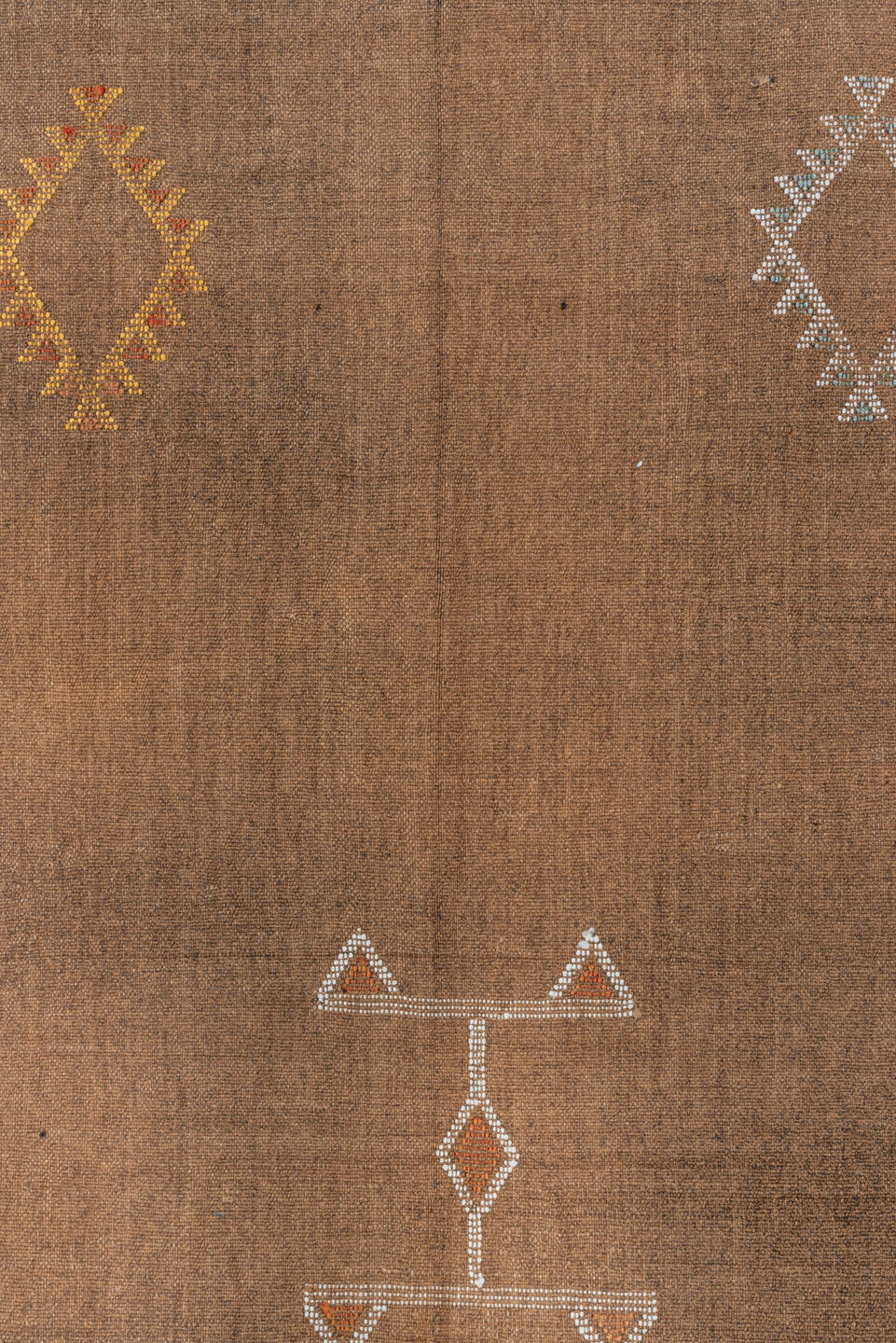 6' x 9' one-of-a-kind handmade vintage Cactus Kilim medium size rug. Color palette: brown, gray, light gray, off-white, pink