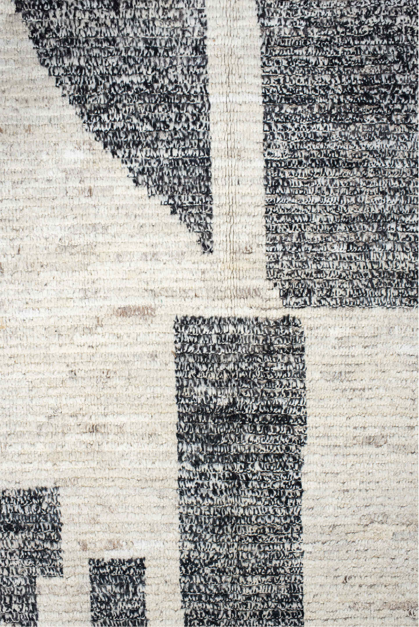 8' x 11' one-of-a-kind handmade vintage Tulu large size rug. Color palette: black, blue, charcoal, dark gray, dim gray