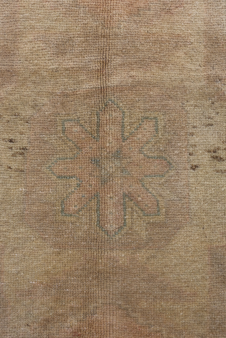 5' x 8' one-of-a-kind handmade vintage Oushak medium size rug. Color palette: brown, gray, light gray, pink