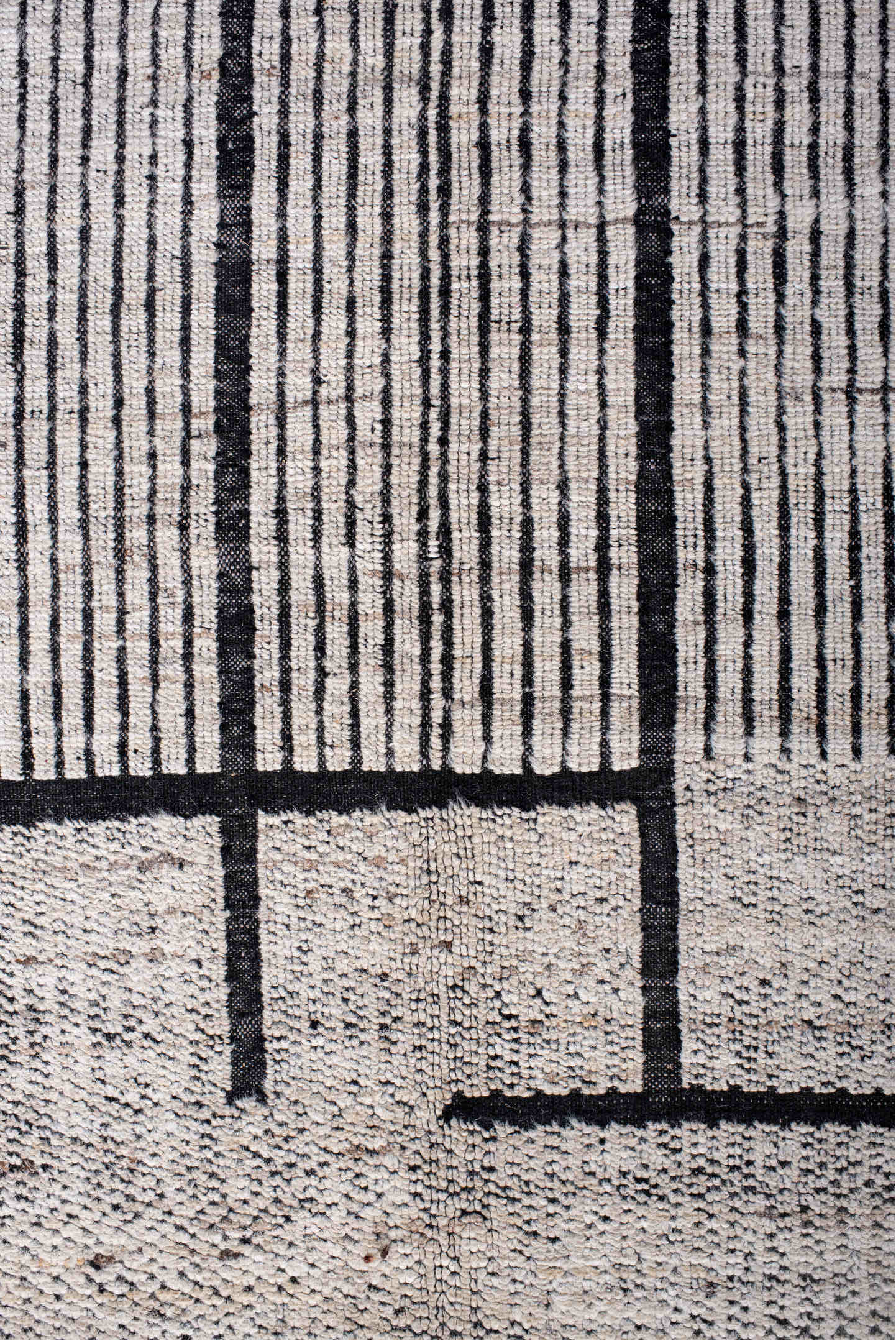 10' x 13' one-of-a-kind handmade vintage Tulu large size rug. Color palette: black, blue, charcoal, dark gray, dim gray