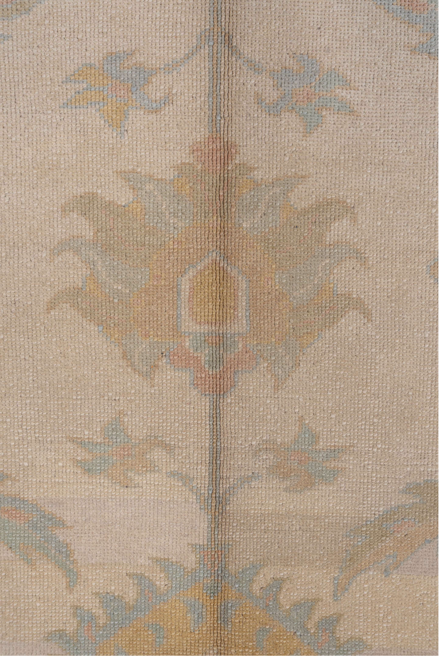 9' x 12' one-of-a-kind handmade vintage Oushak large size rug. Color palette: brown, dark gray, gray, light gray, off-white