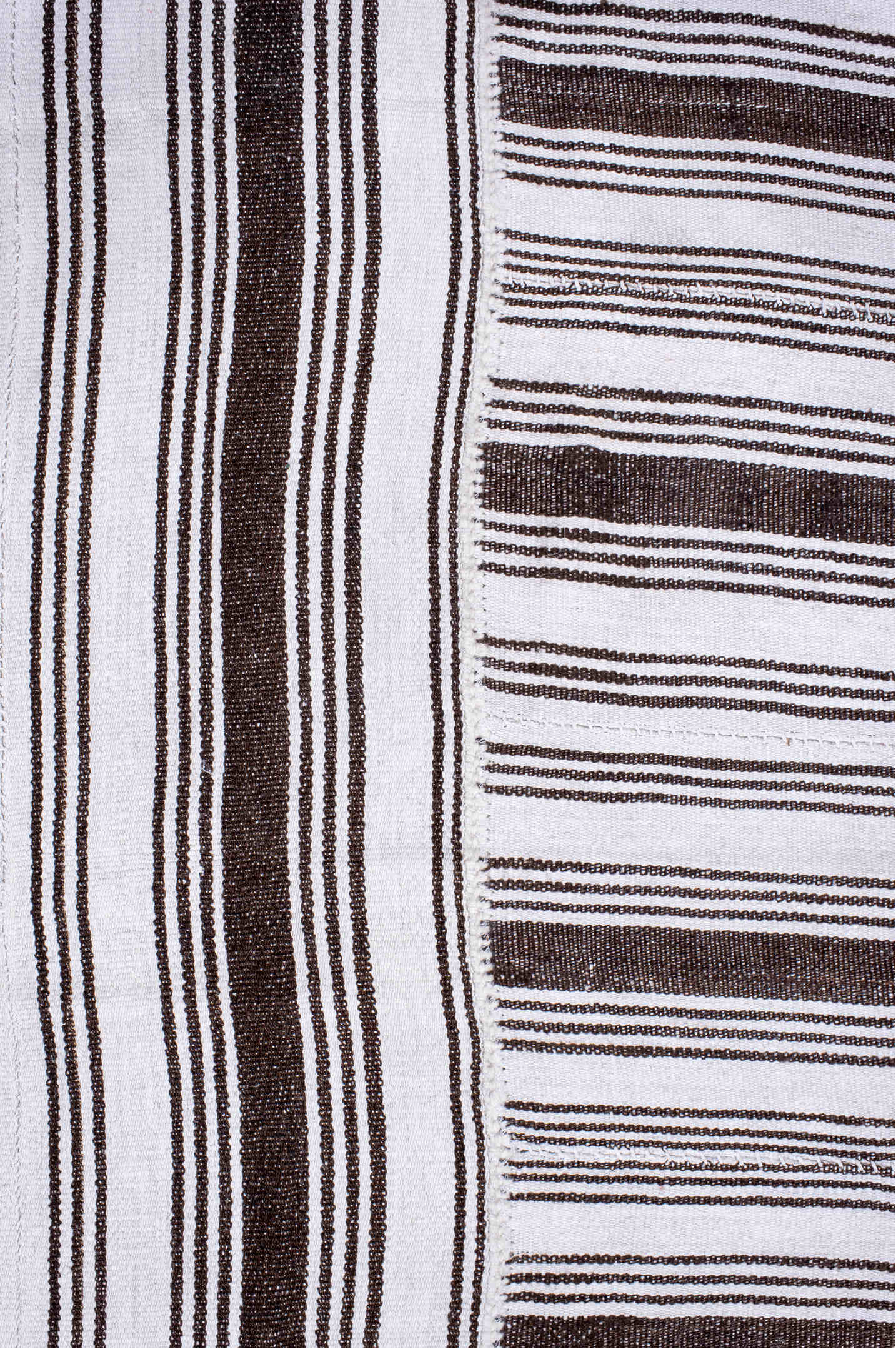 12' x 18' one-of-a-kind handmade vintage Flatweave oversize rug. Color palette: gray, pink, off-white, light blue, blue