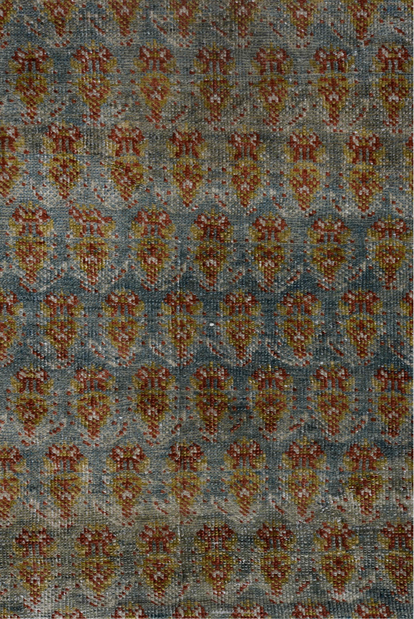 3' x 17' one-of-a-kind handmade vintage Malayer runner rug. Color palette: brown, dim gray, gray, light gray