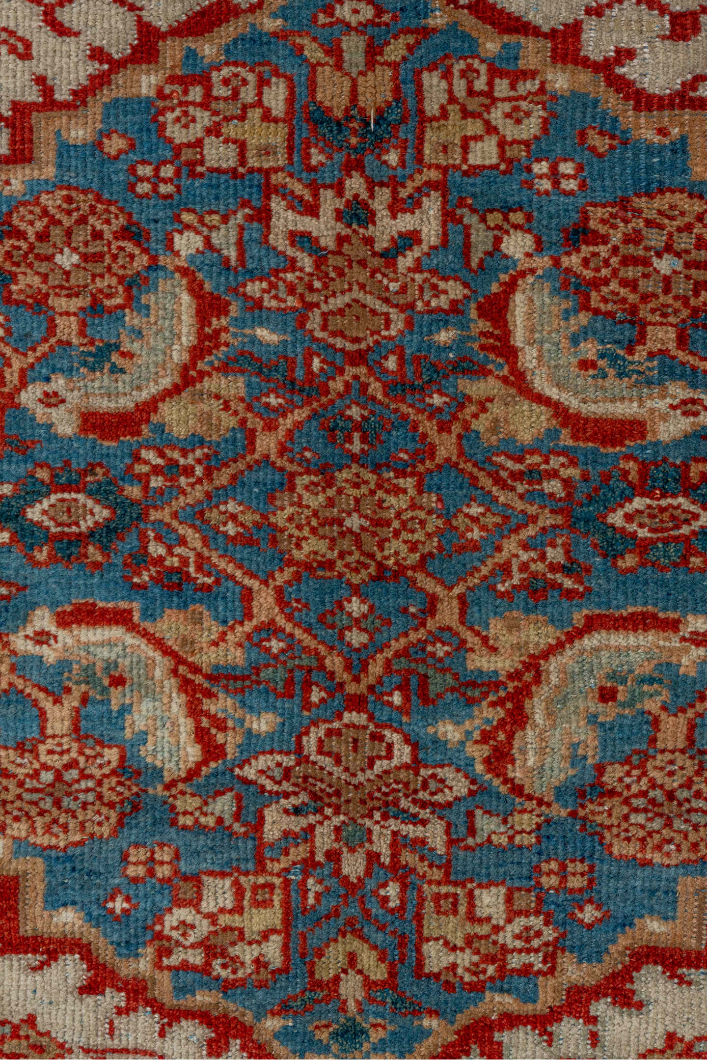 8' x 10' one-of-a-kind handmade vintage Sultanabad large size rug. Color palette: arapawa, black, blue, brown