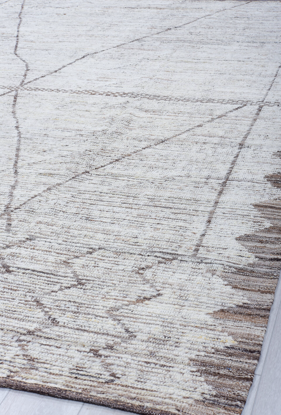 9' x 12' one-of-a-kind handmade vintage Tulu large size rug. Color palette: black, dark gray, dim gray, gainsboro, gray