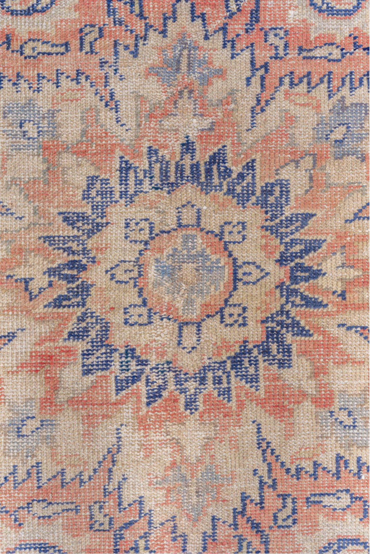 8' x 11' one-of-a-kind handmade vintage Oushak large size rug. Color palette: blue, fiord, gainsboro, gray, light blue