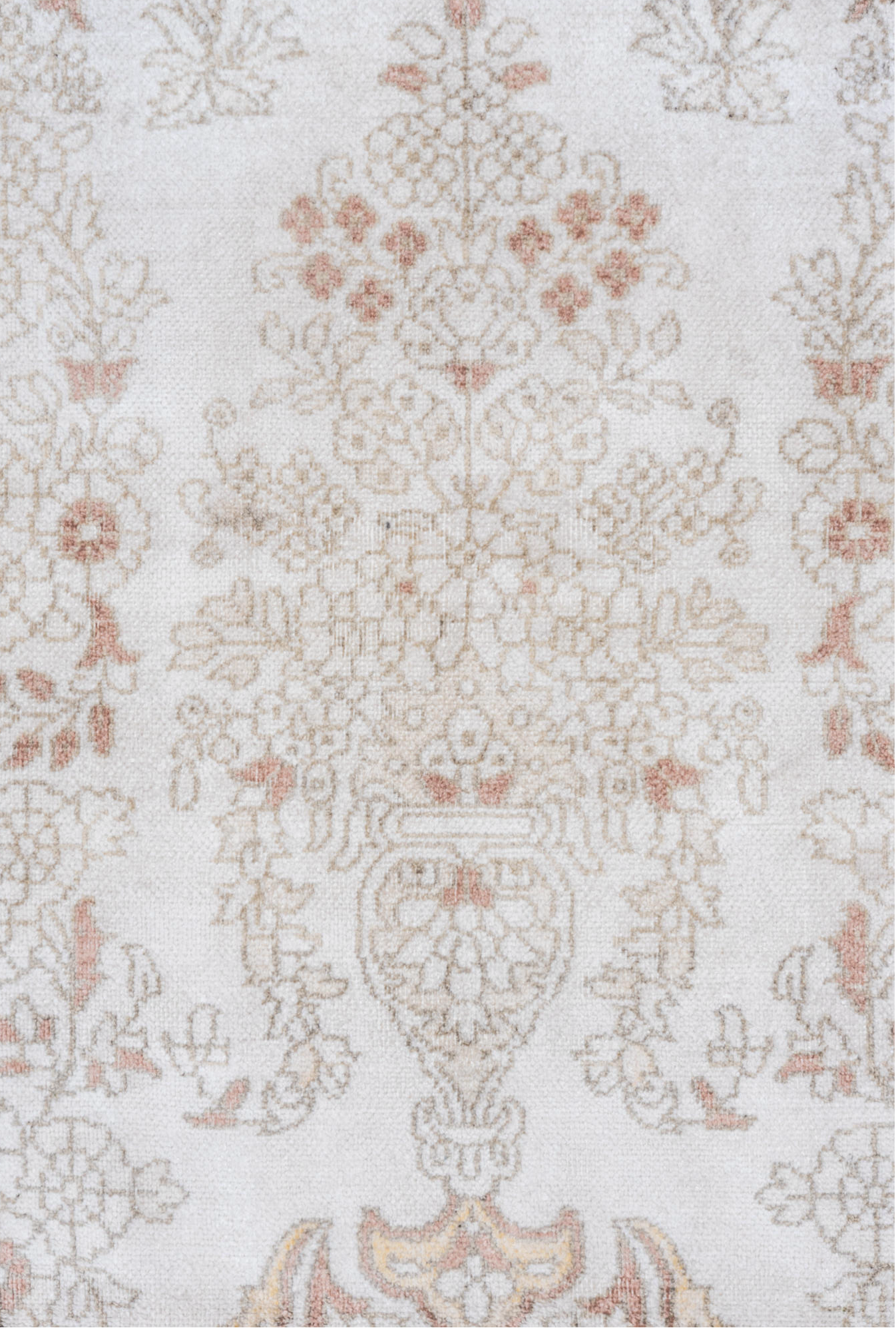 3' x 5' one-of-a-kind handmade vintage Kashmir small size rug. Color palette: alice blue, dark gray, dim gray, gainsboro