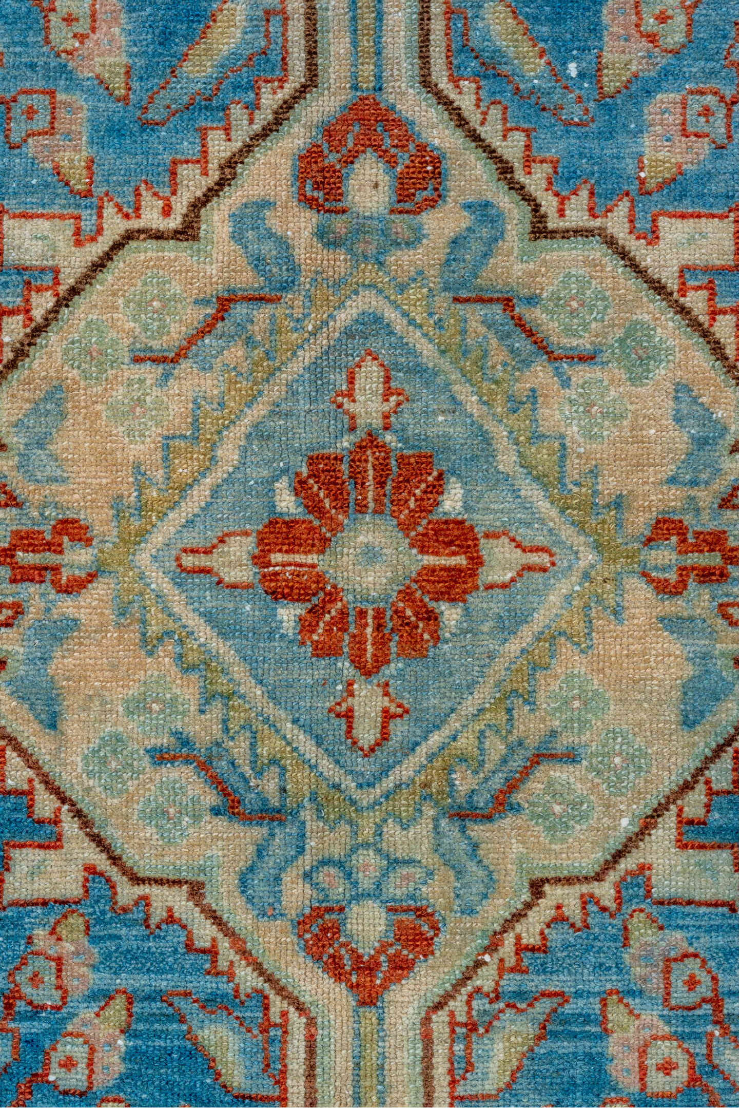 6' x 9' one-of-a-kind handmade vintage Malayer medium size rug. Color palette: black, blue, brown, gray, light blue