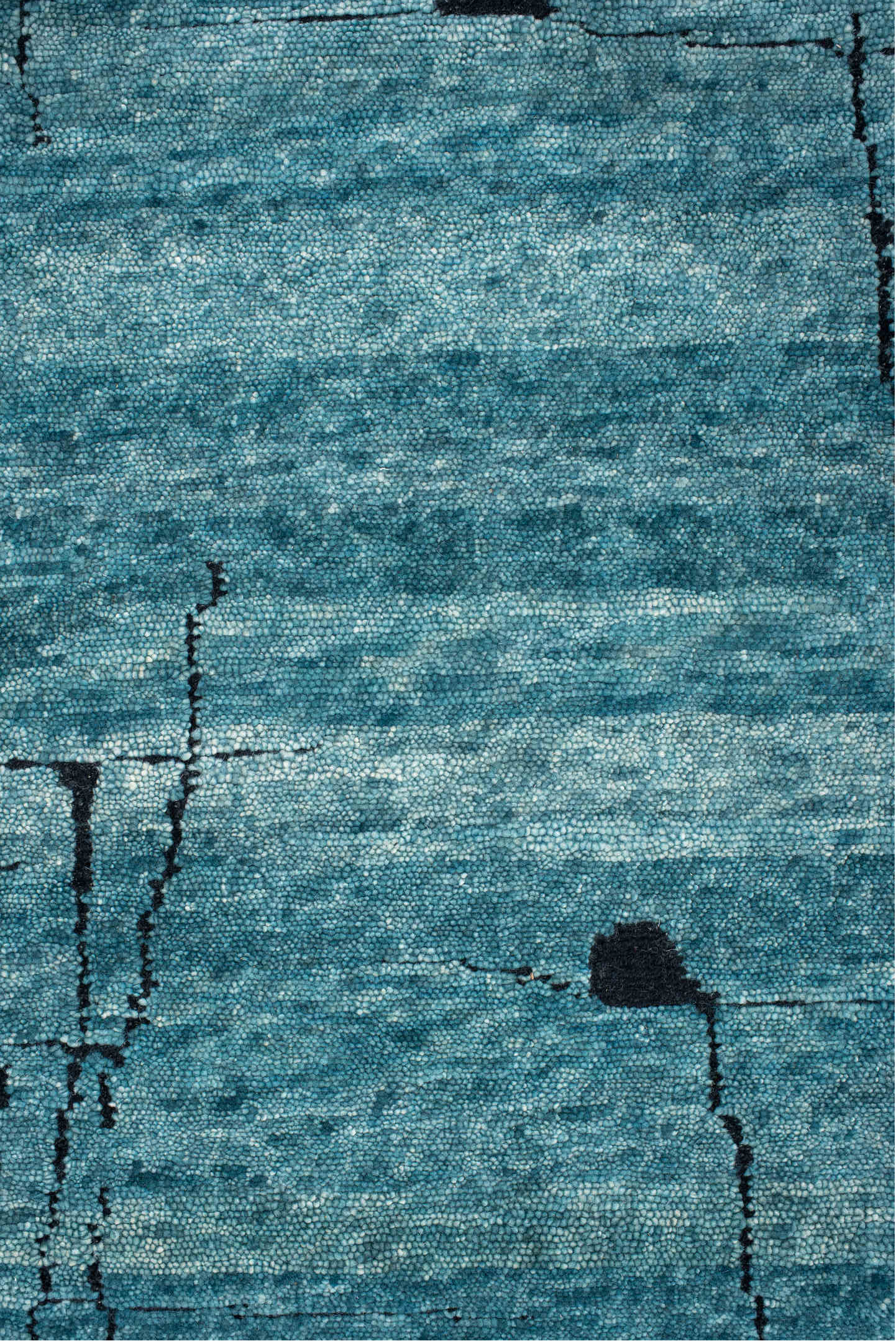 8' x 10' one-of-a-kind handmade vintage Tribeca large size rug. Color palette: gray, black, light blue, blue, green