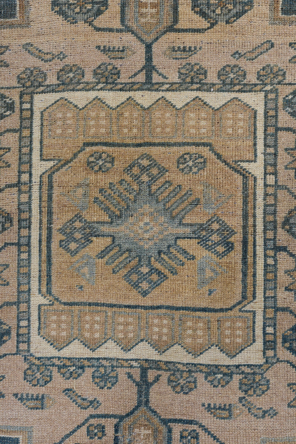 4' x 9' one-of-a-kind handmade vintage NW Persian runner rug. Color palette: black, brown, charcoal, gray, light gray