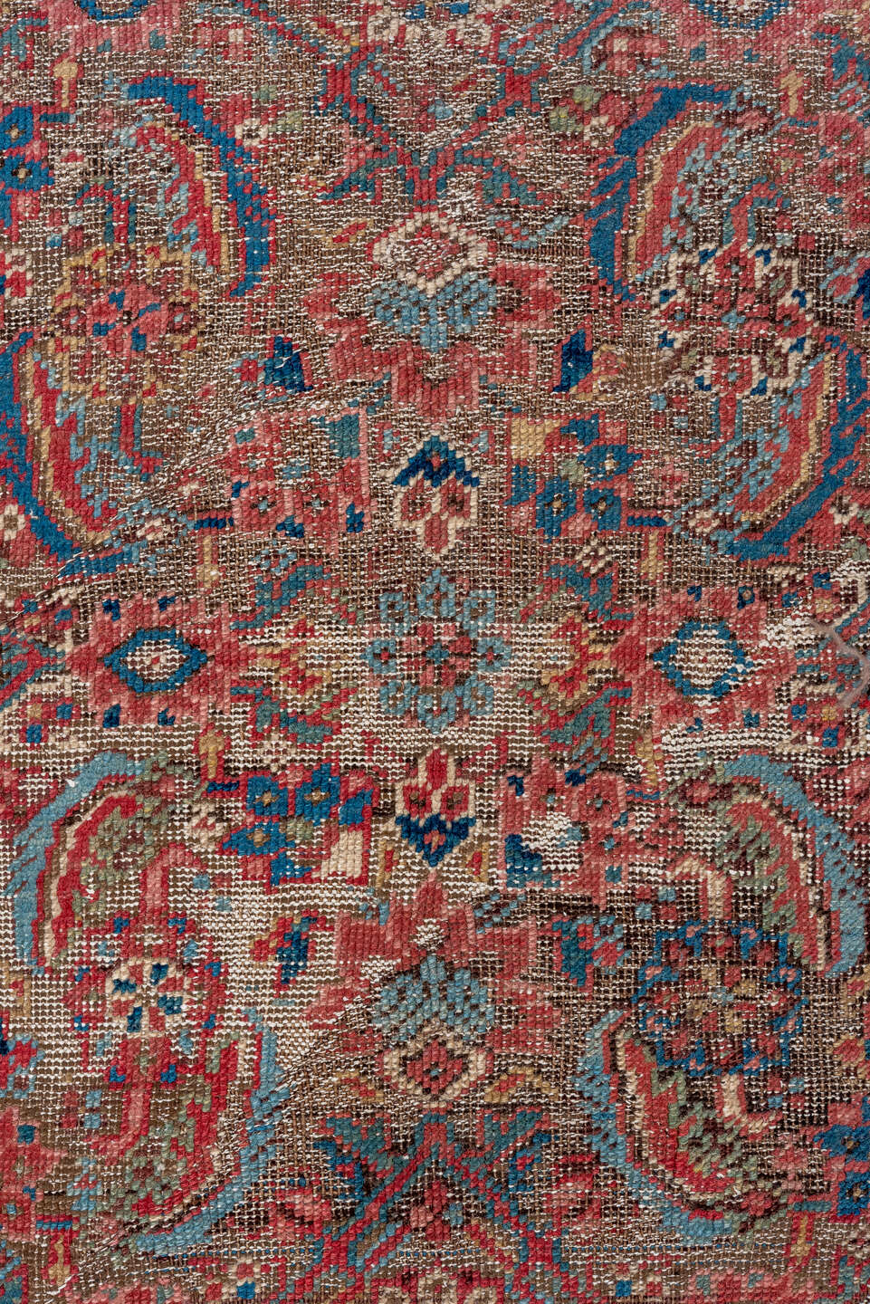 5' x 9' one-of-a-kind handmade vintage Bakhshayesh medium size rug. Color palette: blue, brown, gray, off-white, orange