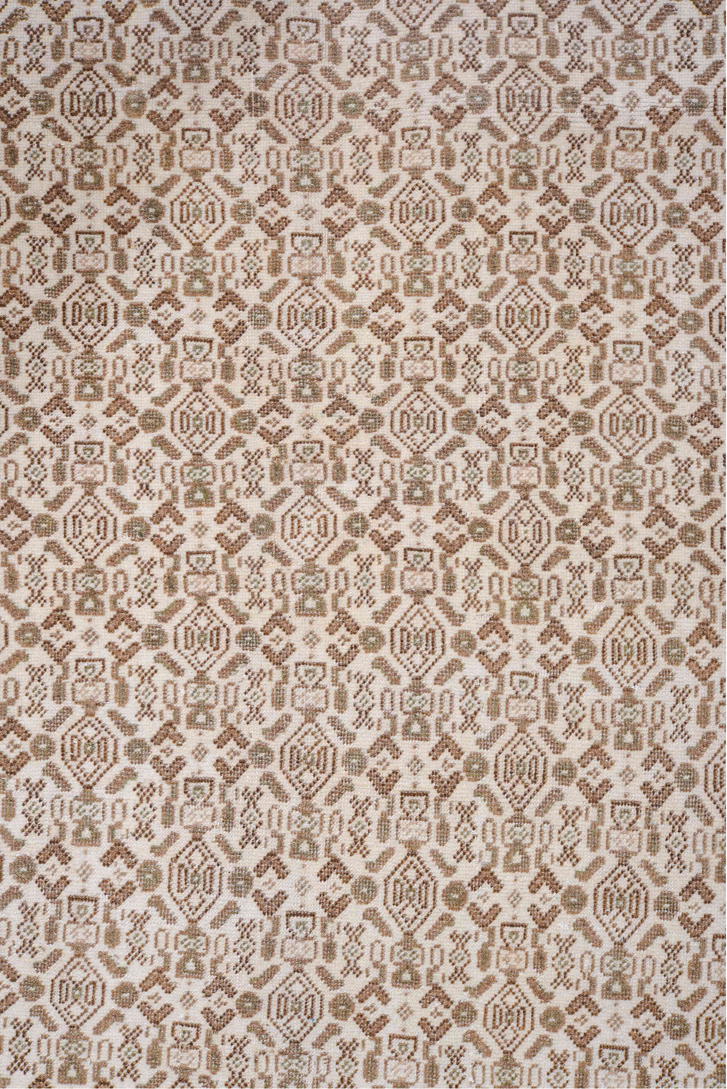 8' x 11' one-of-a-kind handmade vintage Turkish large size rug. Color palette: antiquewhite, brown, floral white, gray