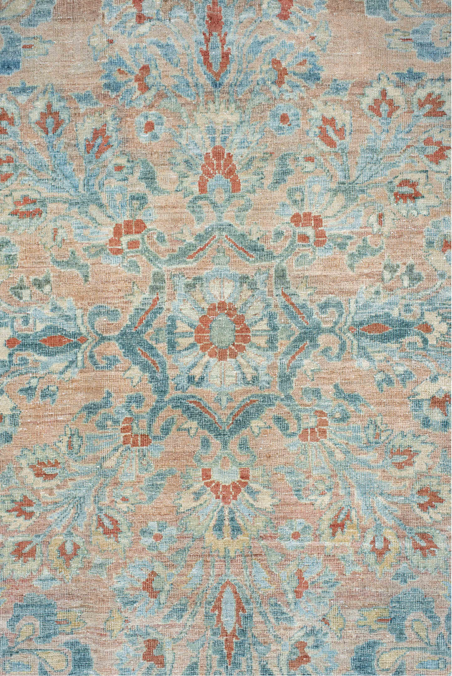 8' x 12' one-of-a-kind handmade vintage Sarouk large size rug. Color palette: gray, off-white, pink, light gray