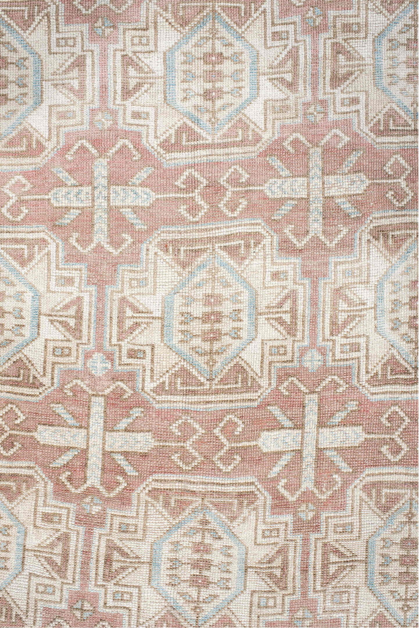 4' x 6' one-of-a-kind handmade vintage Kdh small size rug. Color palette: antiquewhite, brown, dark gray, dim gray, gray