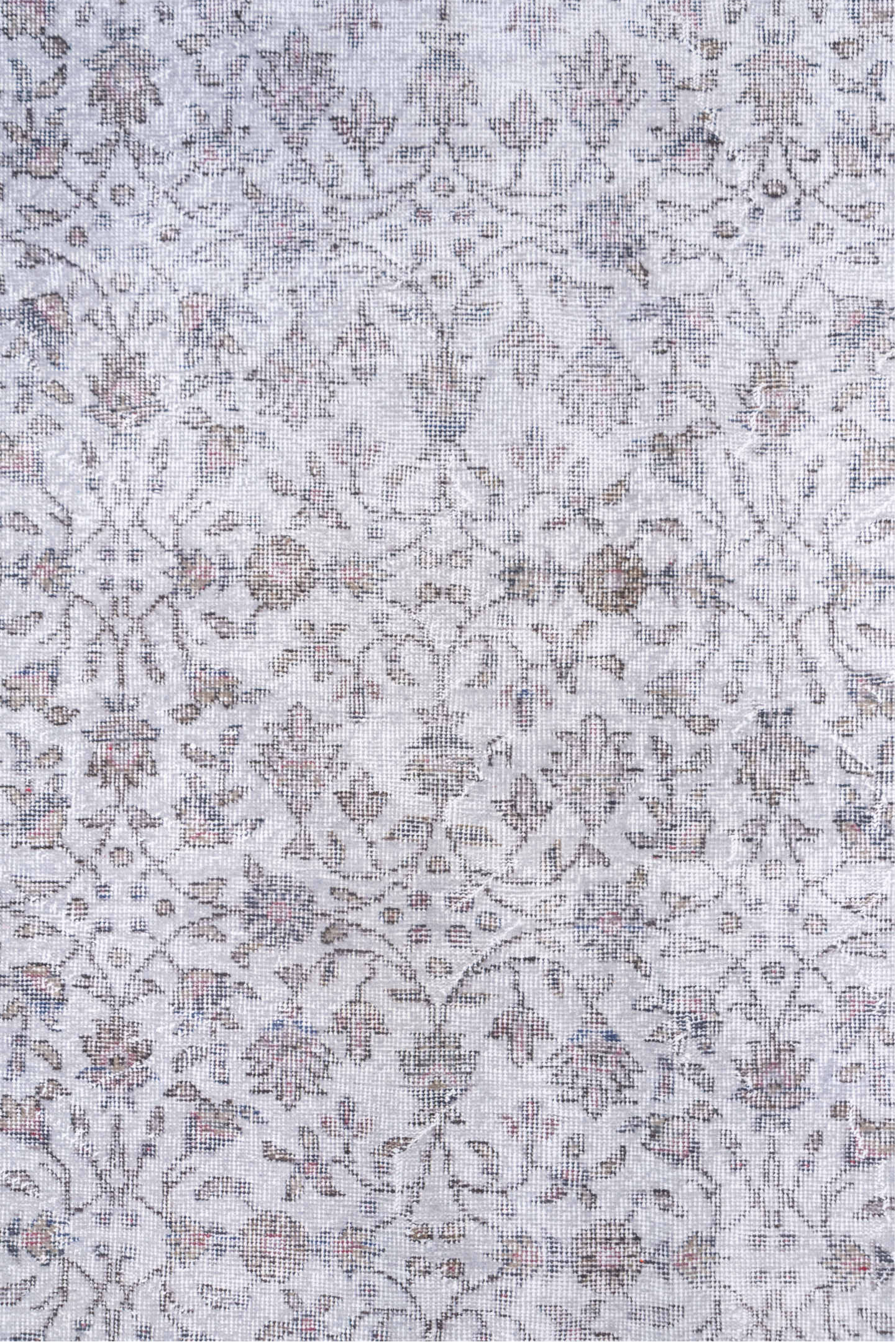 5' x 9' one-of-a-kind handmade vintage Overdyed medium size rug. Color palette: dark gray, gainsboro, gray, light gray