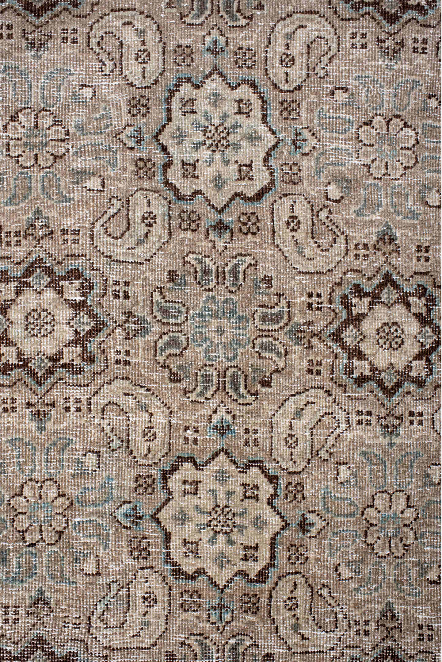 9' x 12' one-of-a-kind handmade vintage Tabriz large size rug. Color palette: black, brown, dark gray, dim gray, gray