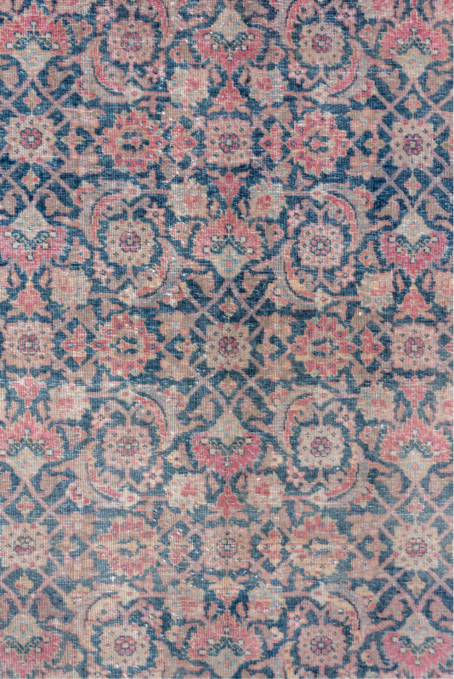 8' x 10' one-of-a-kind handmade vintage Tabriz large size rug. Color palette: blue, brown, fiord, gray, light gray