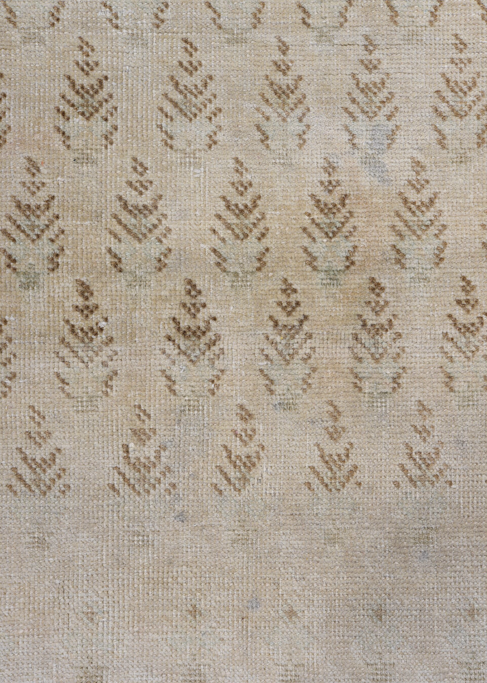 3' x 12' one-of-a-kind handmade vintage Sparta runner rug. Color palette: brown, gainsboro, gray, light gray, off-white