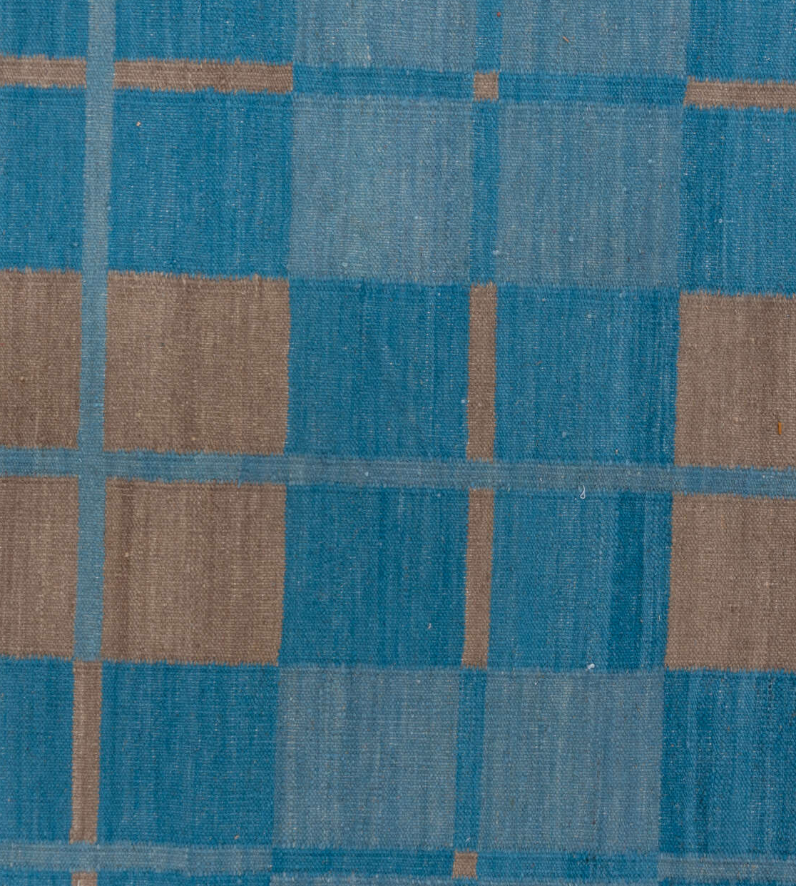8' x 10' one-of-a-kind handmade vintage Kilim large size rug. Color palette: blue, gray, pink