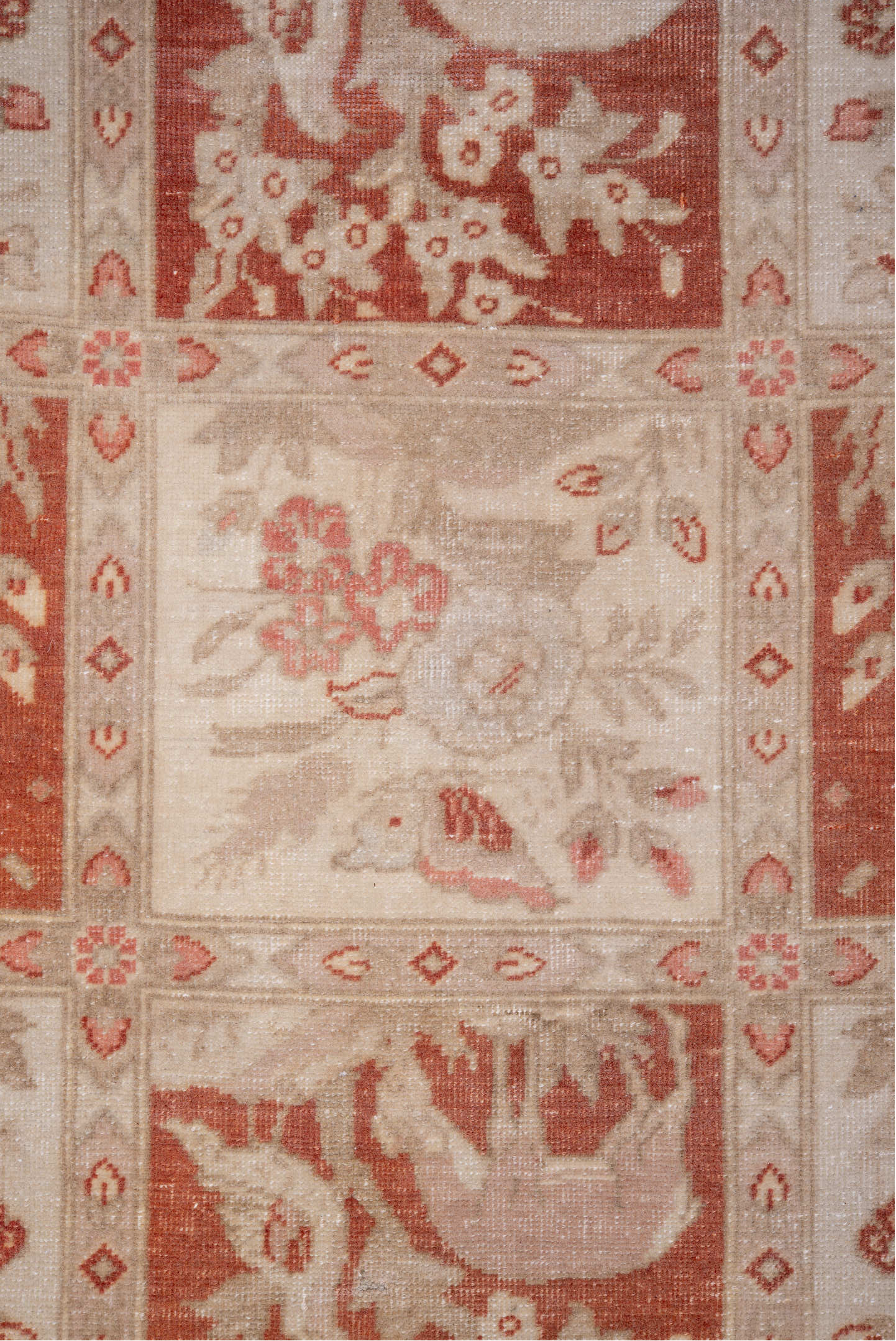 7' x 10' one-of-a-kind handmade vintage Tabriz large size rug. Color palette: brown, gray, light gray, off-white, orange