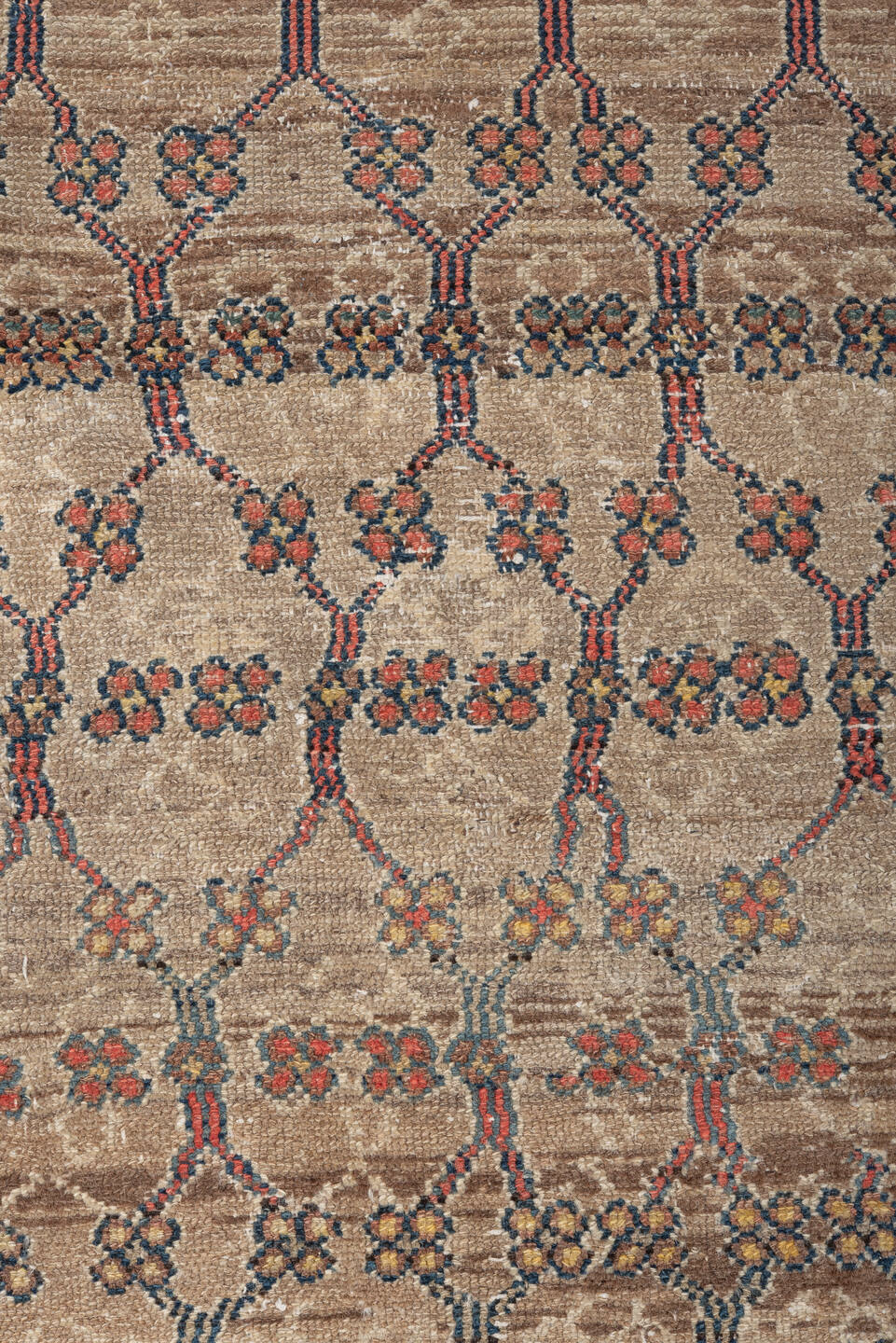 3' x 6' one-of-a-kind handmade vintage Hamadan small size rug. Color palette: antiquewhite, black, brown, gray, off-white